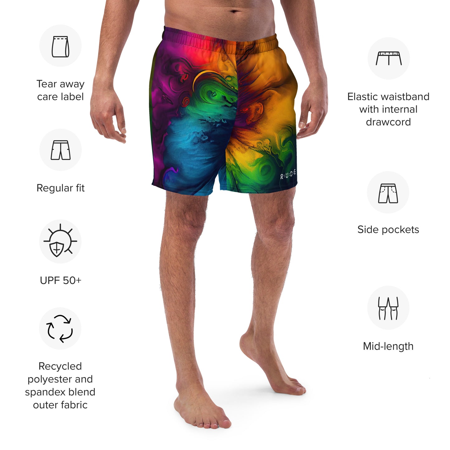 Men's Tropical Print Recycled Swim Trunks - look out for Tropical Print Crew Neck T-Shirt.