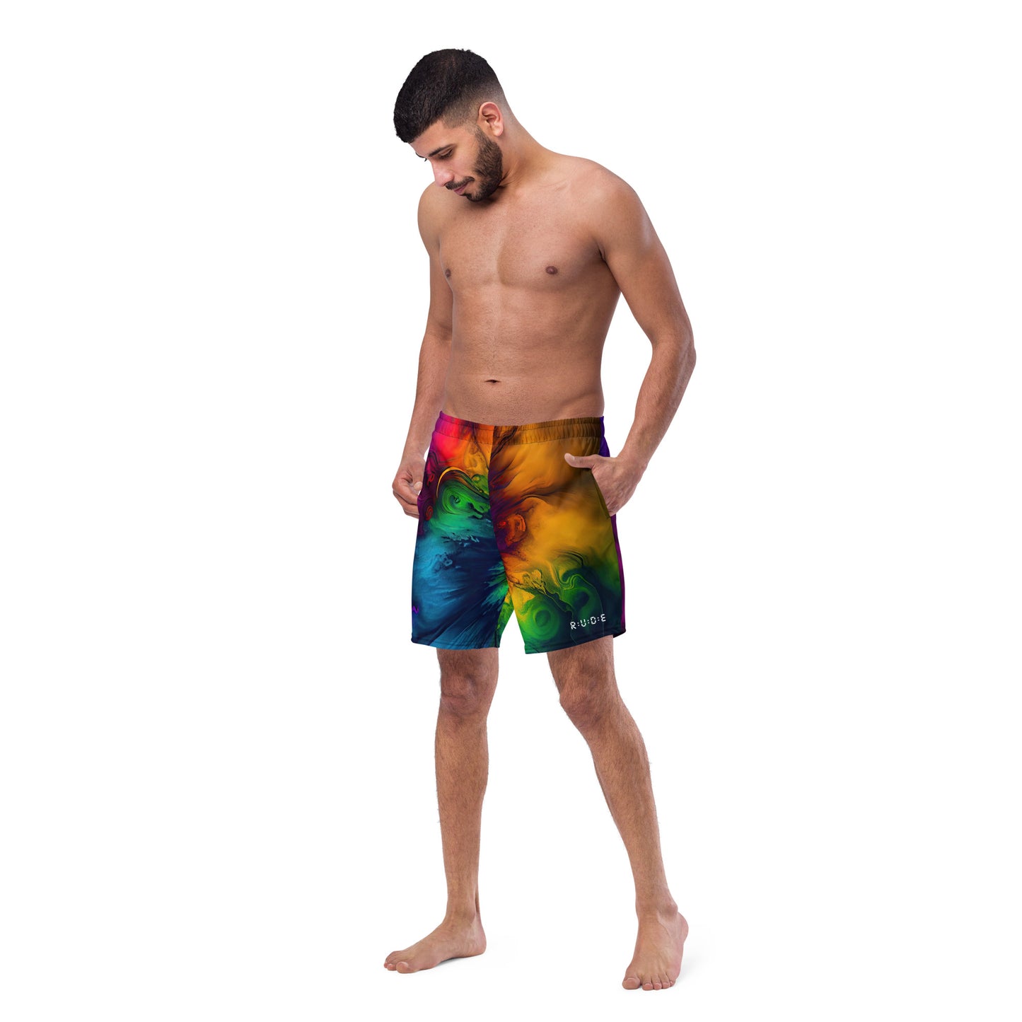 Men's Tropical Print Recycled Swim Trunks - look out for Tropical Print Crew Neck T-Shirt.