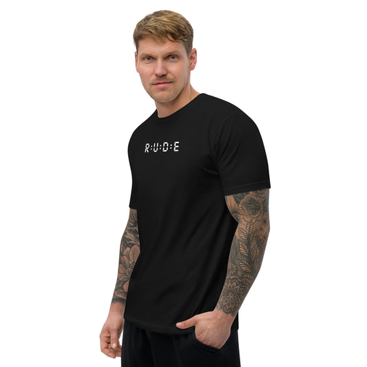 Men's Short Sleeve fitted T-shirt. 100% cotton. PRINTED logo front and back. Perfect for all occasions or for working out at the gym.