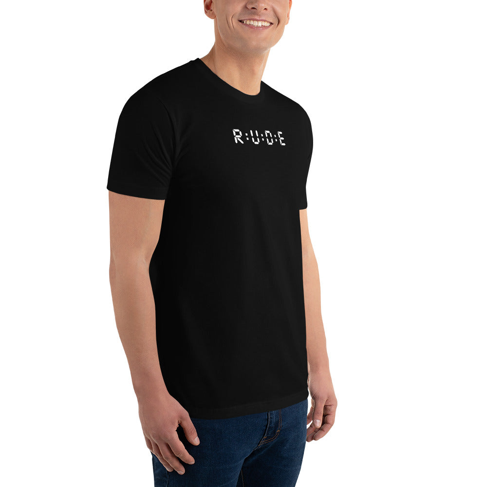 Men's Short Sleeve fitted T-shirt. 100% cotton. PRINTED logo front and back. Perfect for all occasions or for working out at the gym.