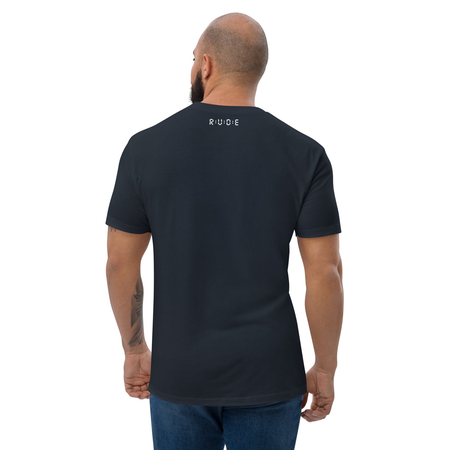 Men's Short Sleeve fitted T-shirt. 100% cotton. PRINTED logo front and back. Perfect for all occasions or for working out at the gym.