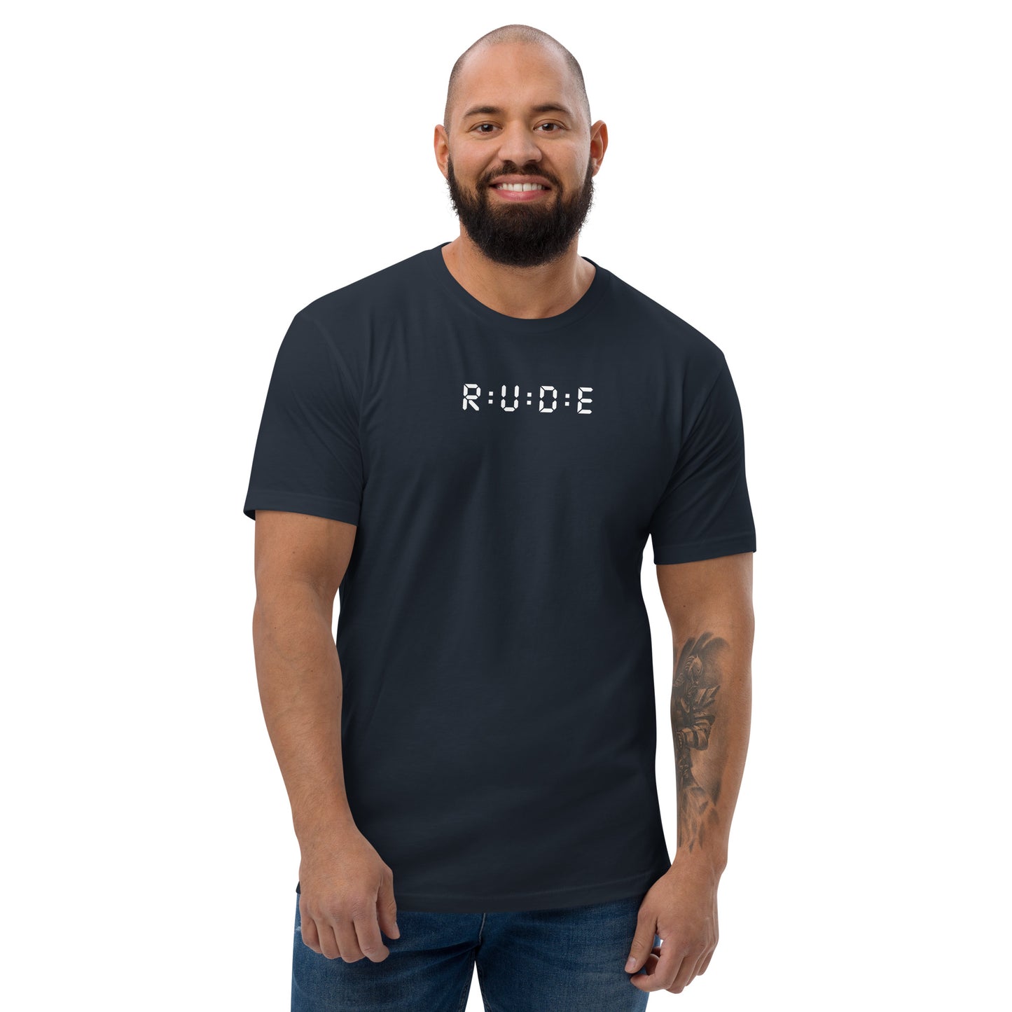Men's Short Sleeve fitted T-shirt. 100% cotton. PRINTED logo front and back. Perfect for all occasions or for working out at the gym.