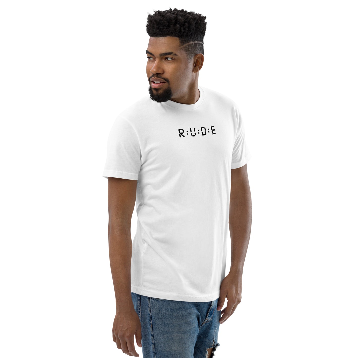 Men's Short Sleeve fitted T-shirt. 100% cotton. PRINTED logo front and back. Perfect for all occasions or for working out at the gym.