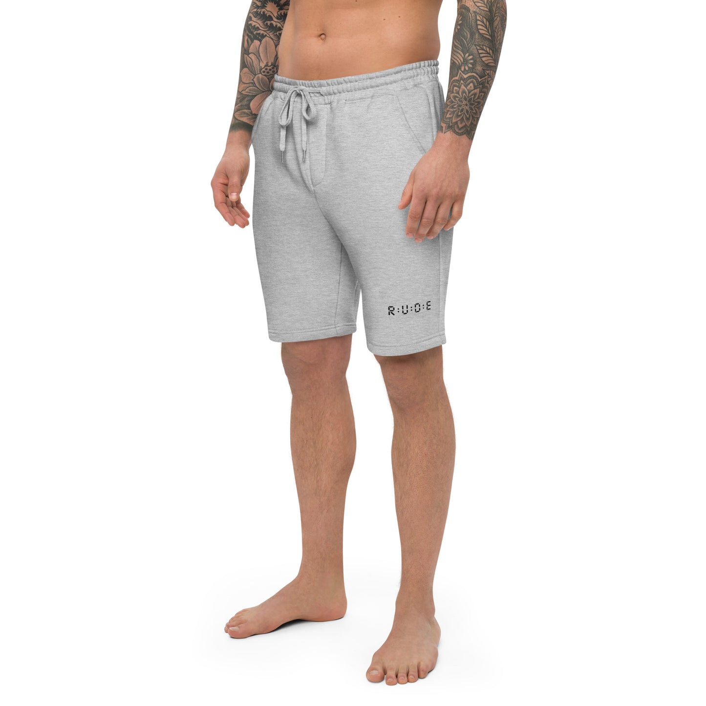 Men's fleece shorts in grey – premium streetwear shorts | Rude Attire