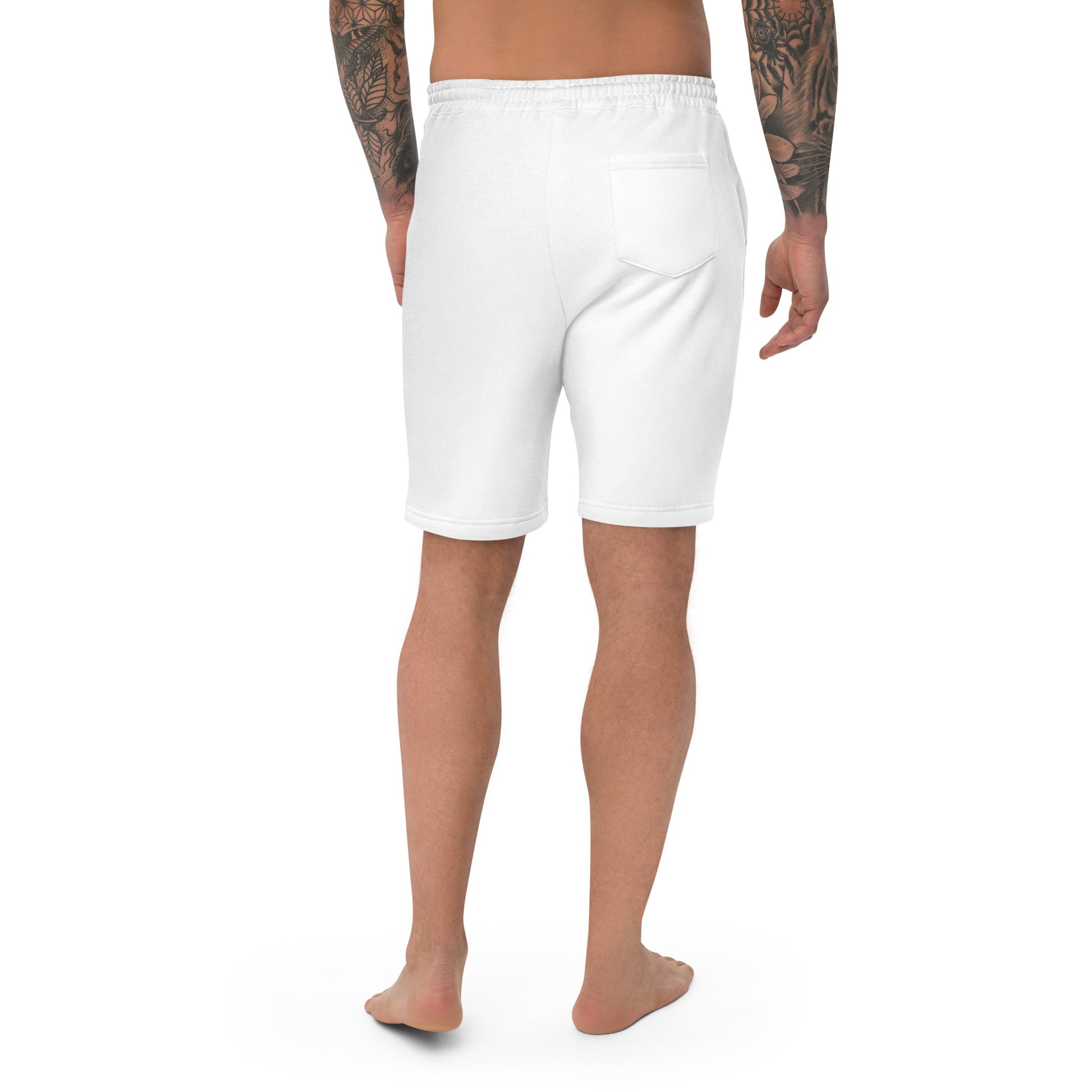 Men's fleece shorts in white – premium streetwear shorts | Rude Attire