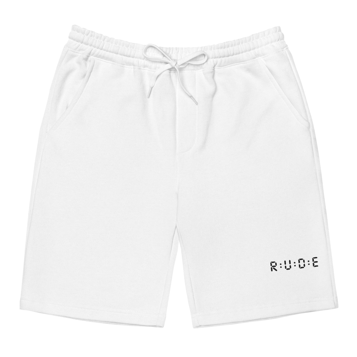 Men's fleece shorts in white – premium streetwear shorts | Rude Attire