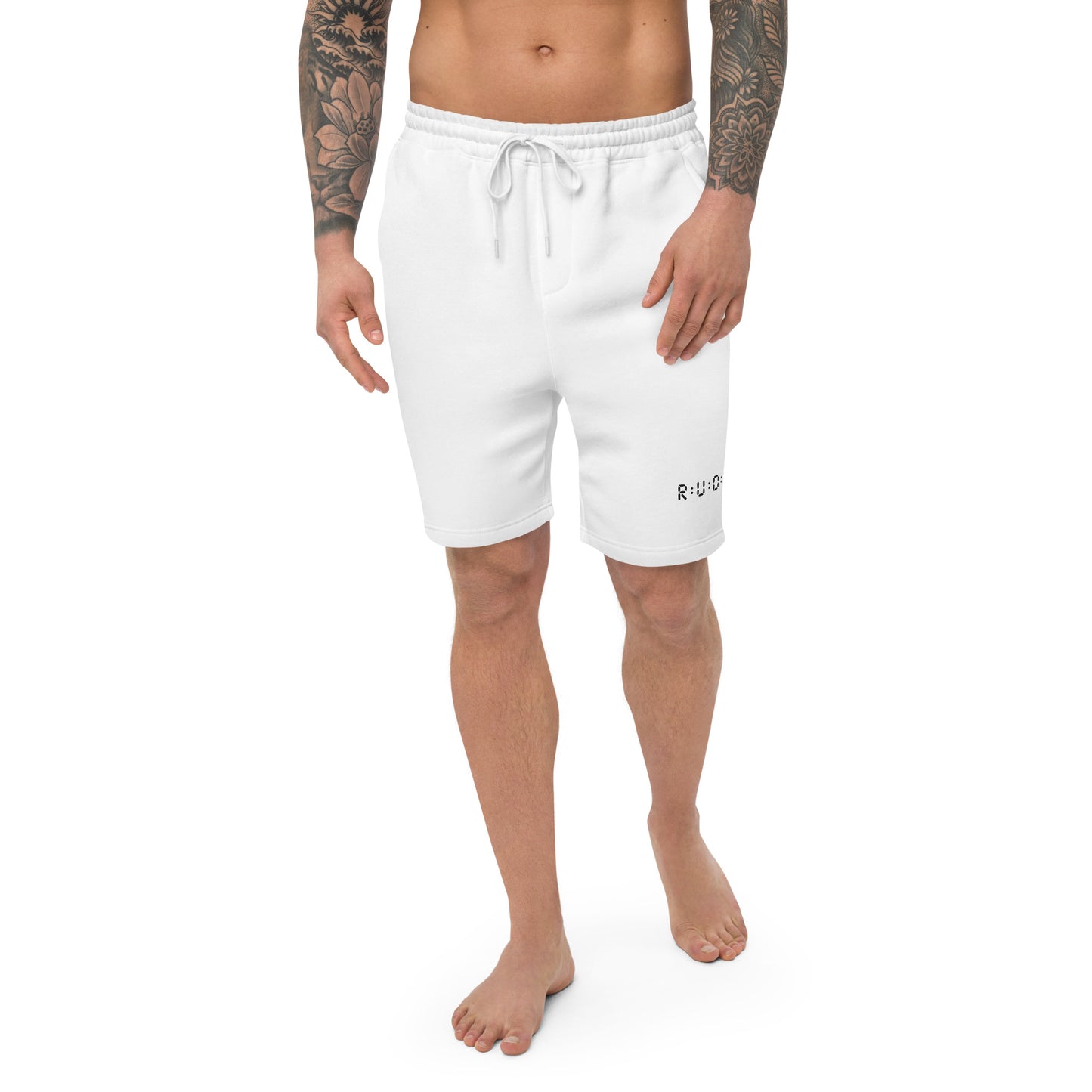Men's fleece shorts in white – premium streetwear shorts | Rude Attire