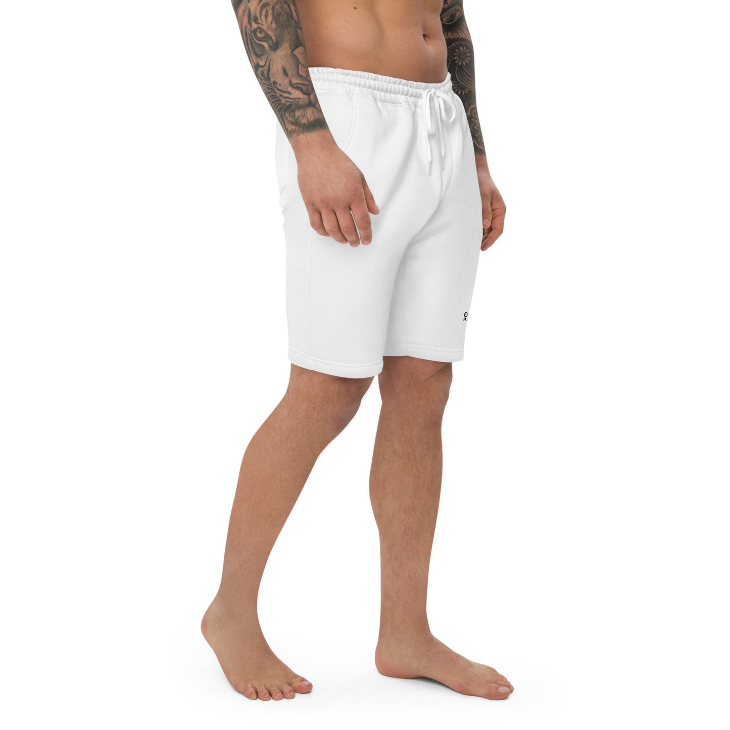 Men's fleece shorts in white – premium streetwear shorts | Rude Attire