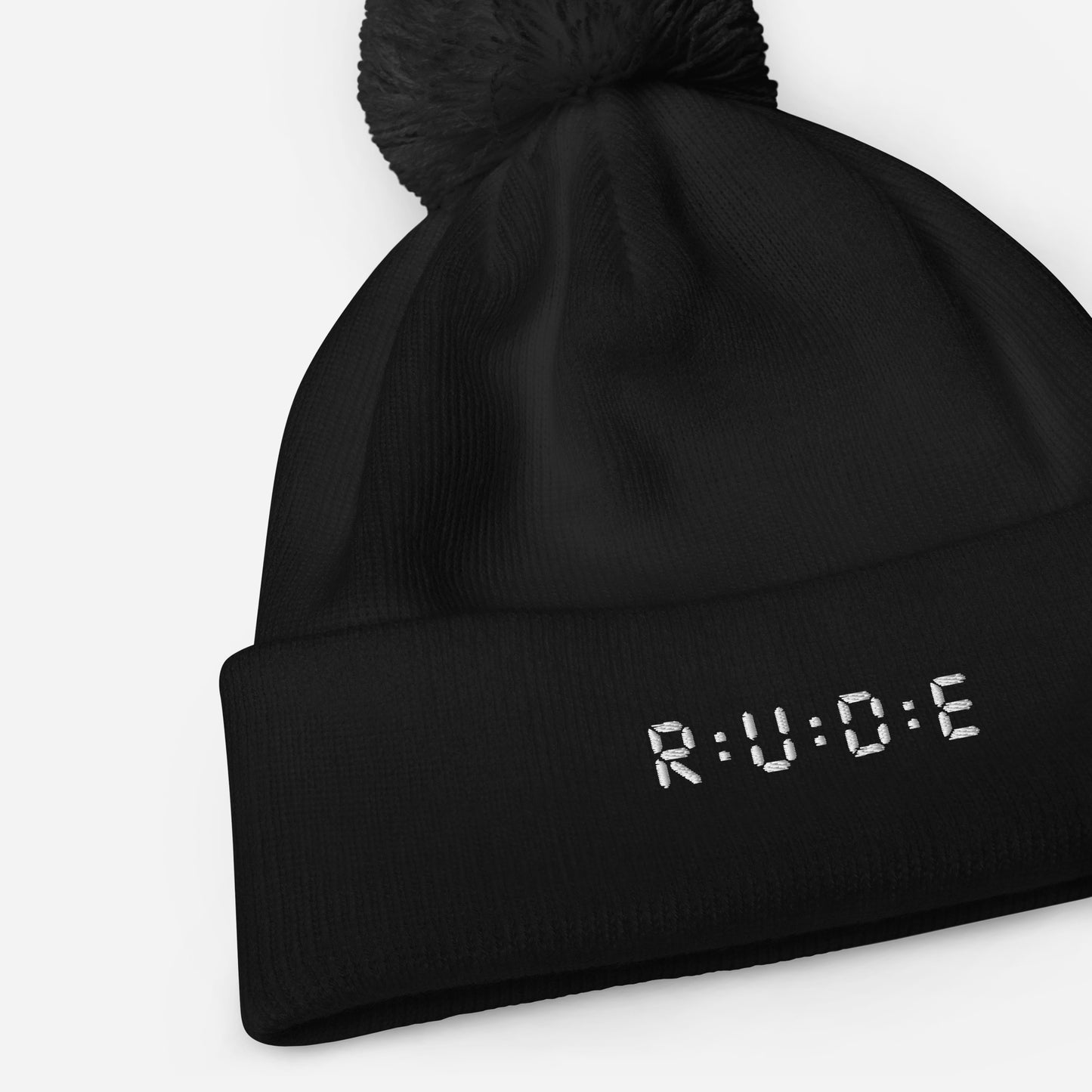One size, Pom Pom Beanie (with EMBROIDERED logo. Available in 6 colours