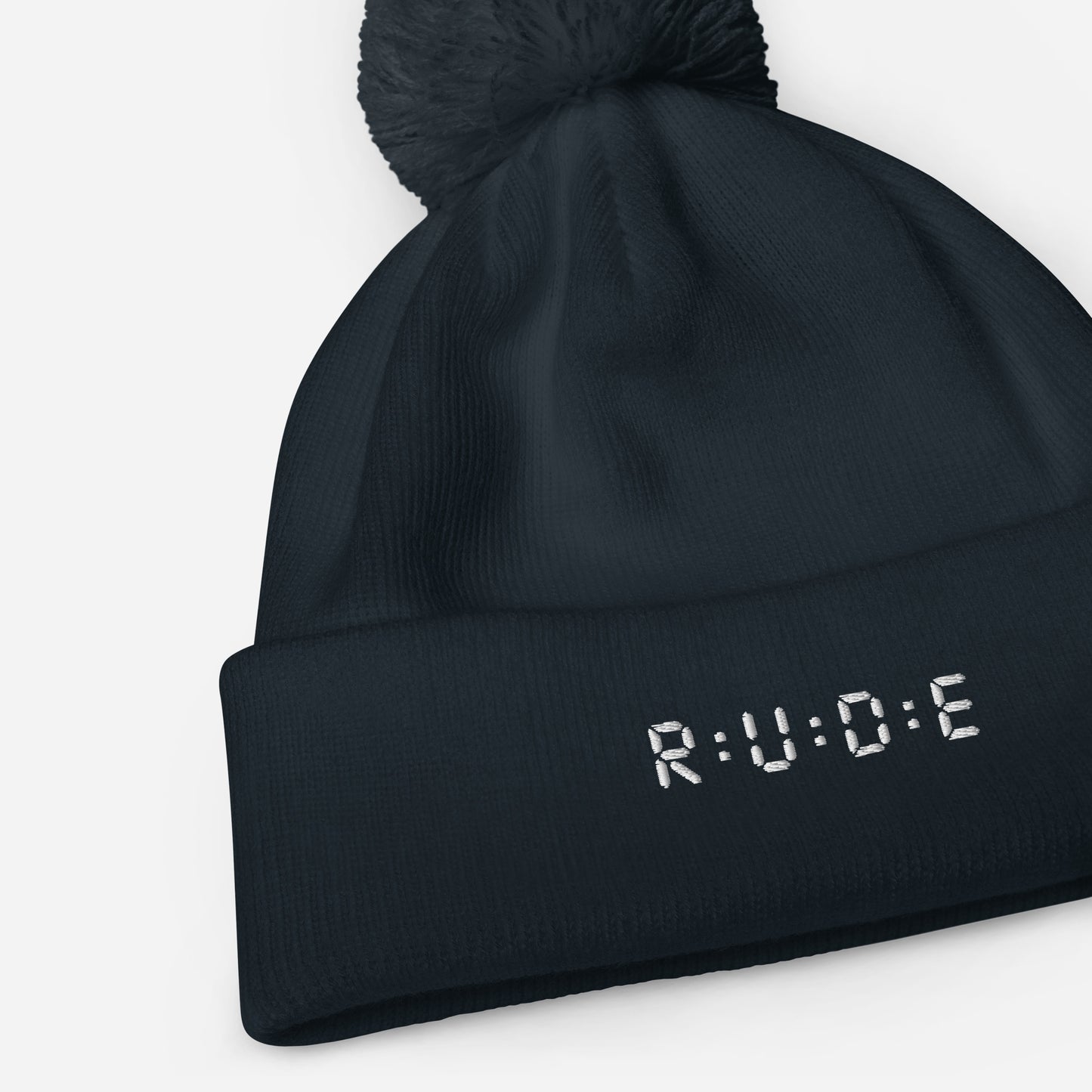 One size, Pom Pom Beanie (with EMBROIDERED logo. Available in 6 colours