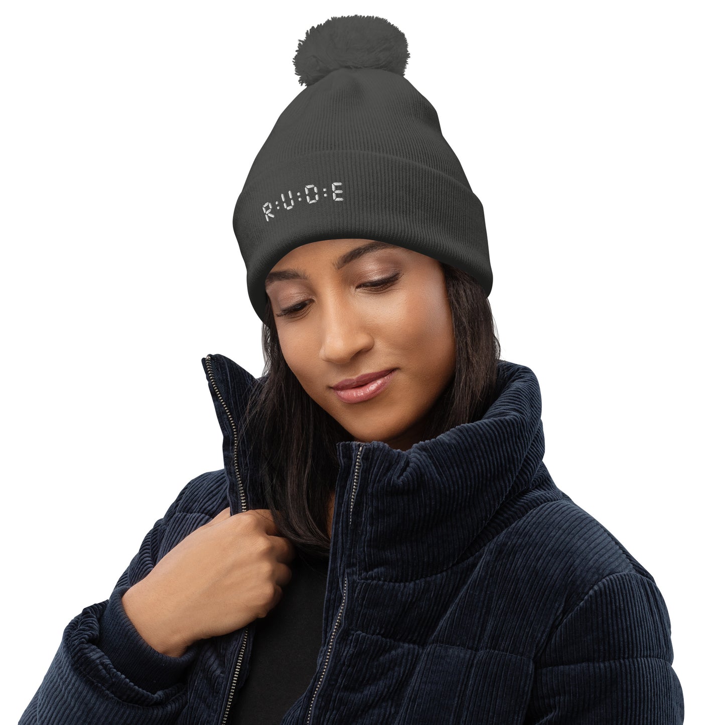 One size, Pom Pom Beanie (with EMBROIDERED logo. Available in 6 colours