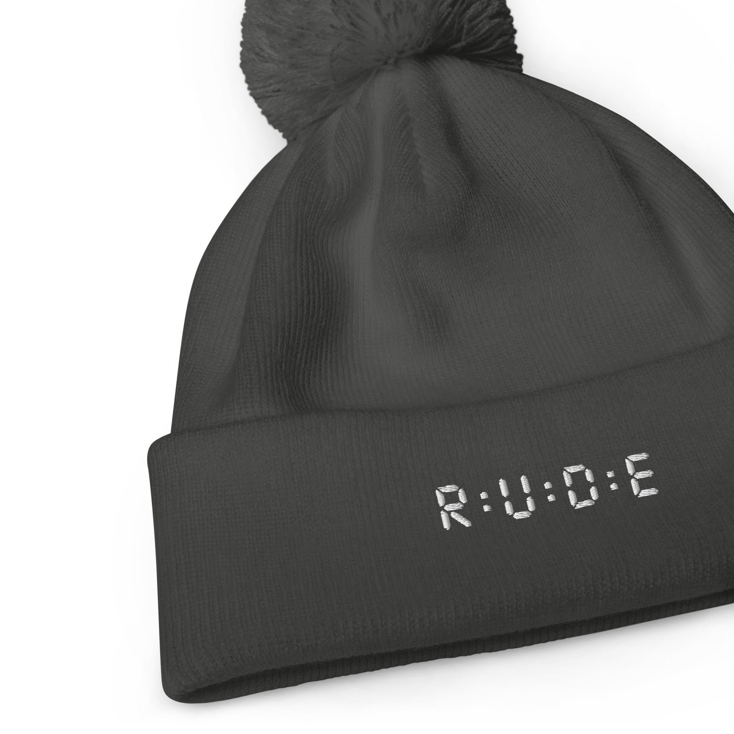 One size, Pom Pom Beanie (with EMBROIDERED logo. Available in 6 colours