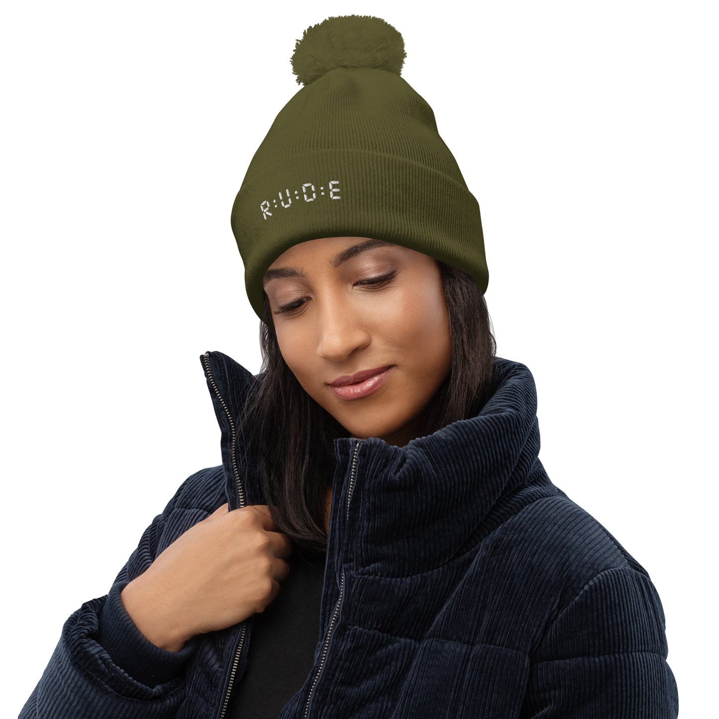 One size, Pom Pom Beanie (with EMBROIDERED logo. Available in 6 colours