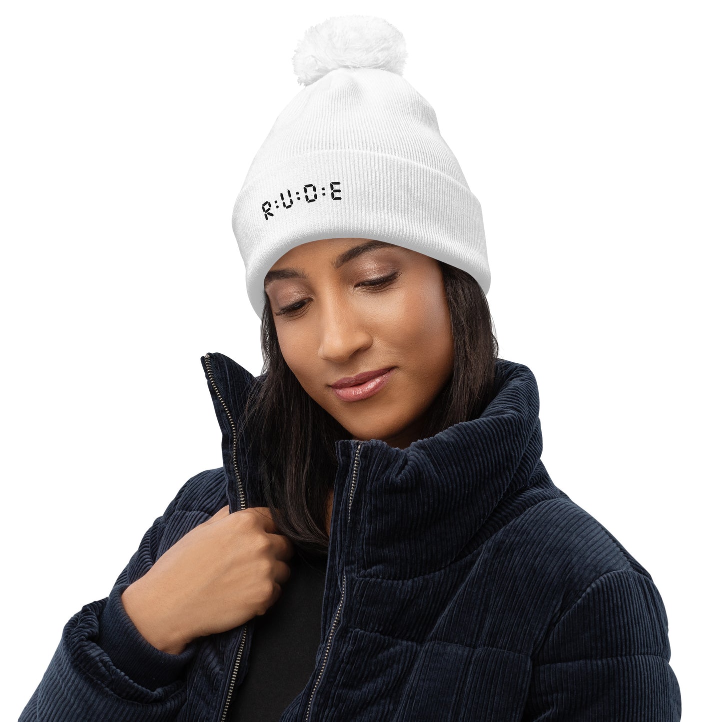 One size, Pom Pom Beanie (with EMBROIDERED logo. Available in 6 colours