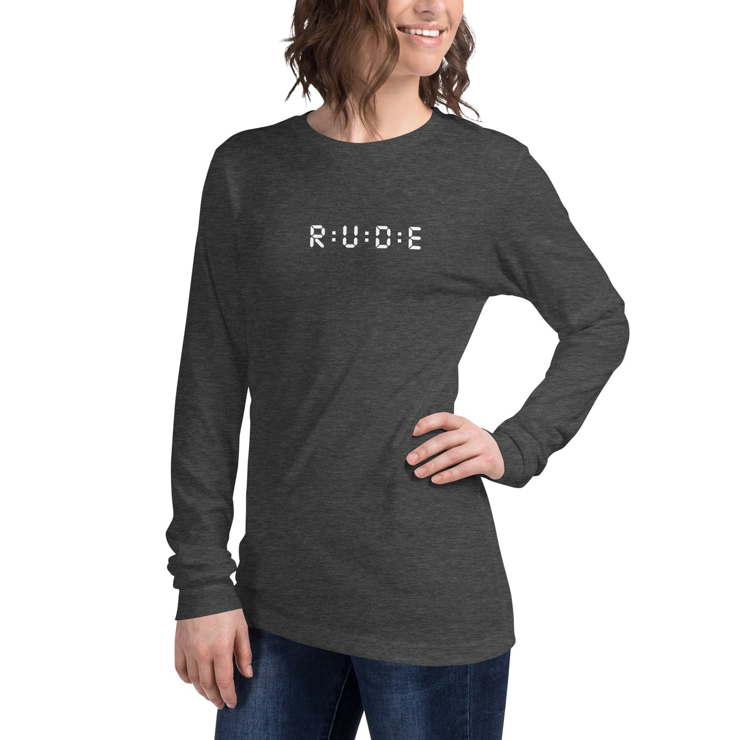 Long Sleeve Tee - 100% ring-spun cotton. in 4 colours with WHITE PRINTED LOGO to FRONT and BACK.