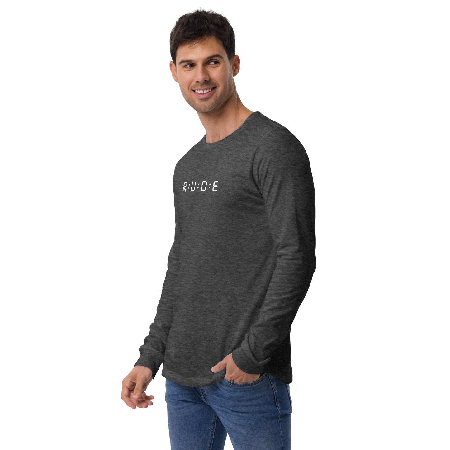 Long Sleeve Tee - 100% ring-spun cotton. in 4 colours with WHITE PRINTED LOGO to FRONT and BACK.