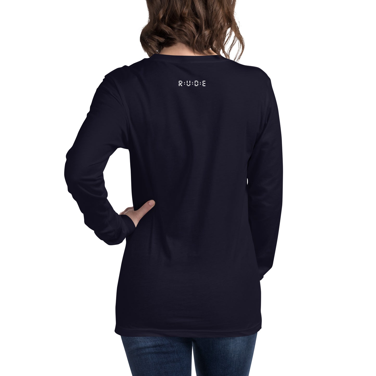Long Sleeve Tee - 100% ring-spun cotton. in 4 colours with WHITE PRINTED LOGO to FRONT and BACK.