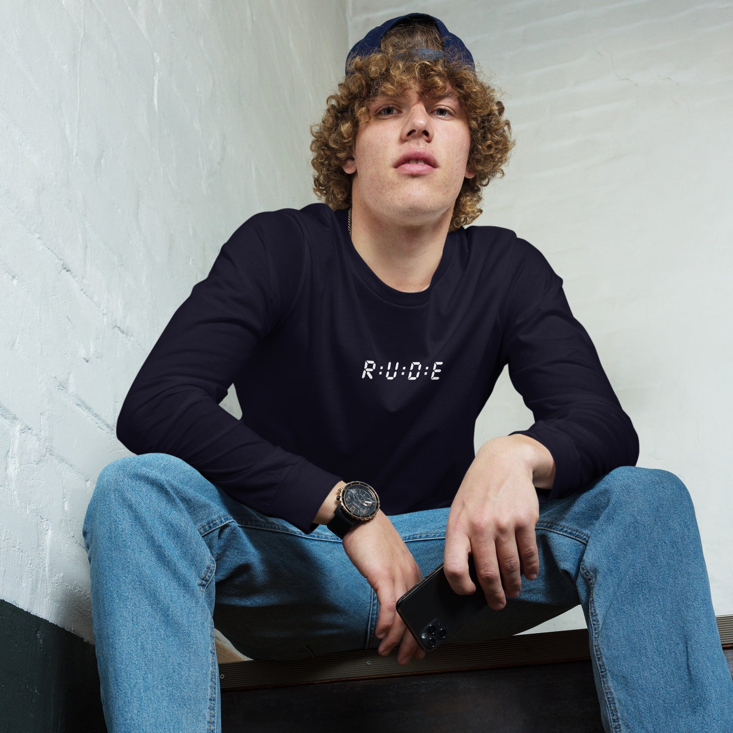 Long Sleeve Tee - 100% ring-spun cotton. in 4 colours with WHITE PRINTED LOGO to FRONT and BACK.