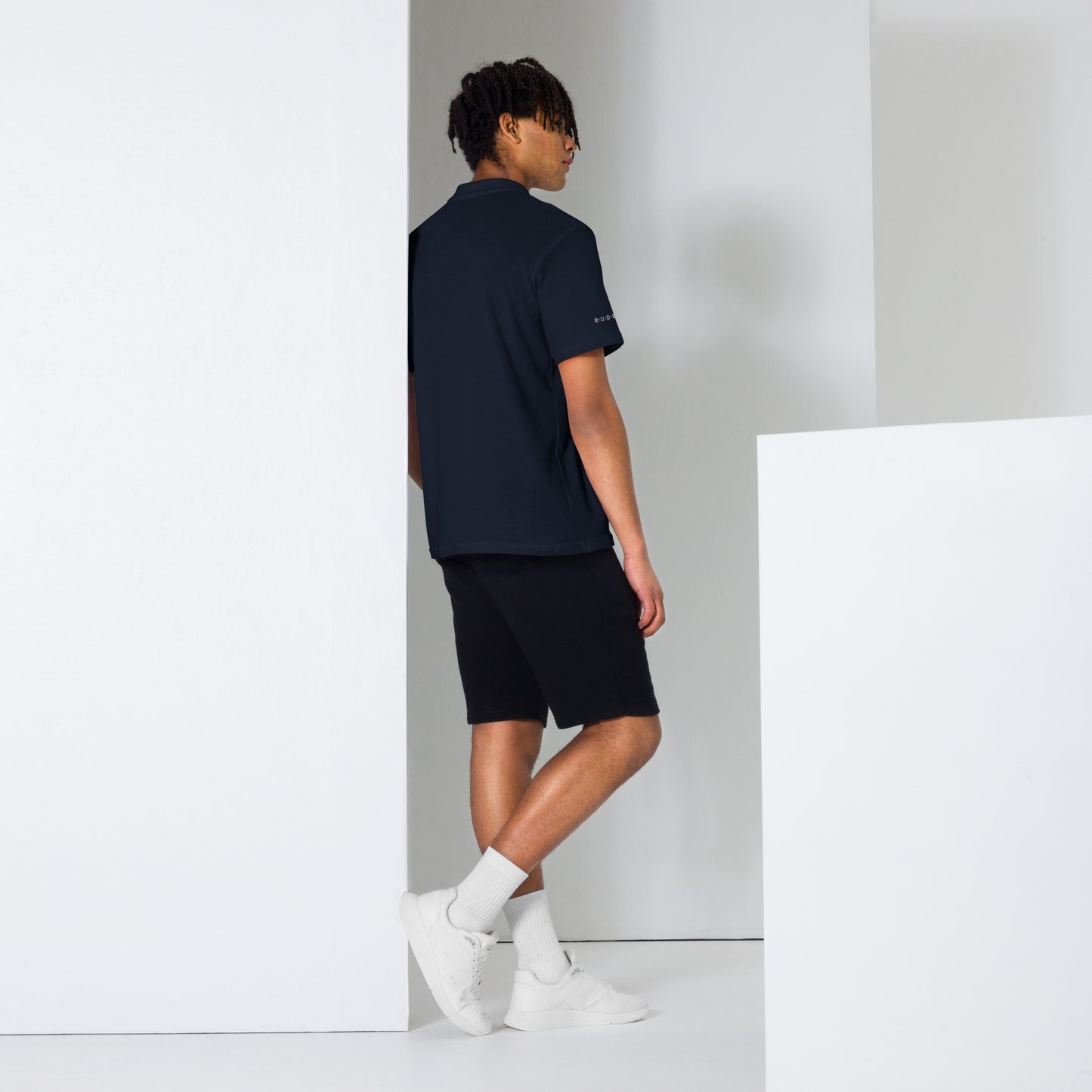 Unisex pique polo shirt in navy – premium streetwear polo | Rude Attire