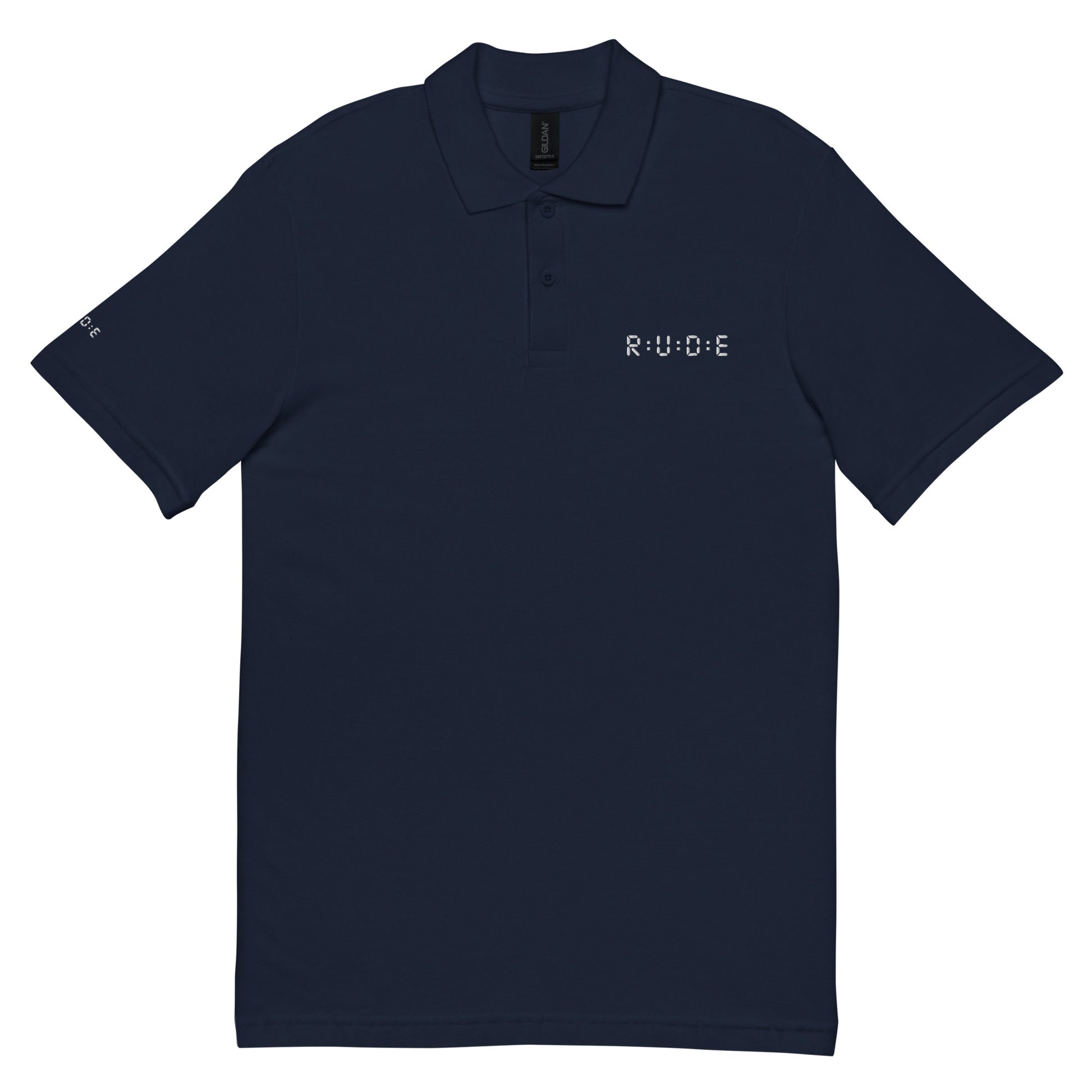 Unisex pique polo shirt in navy – premium streetwear polo | Rude Attire