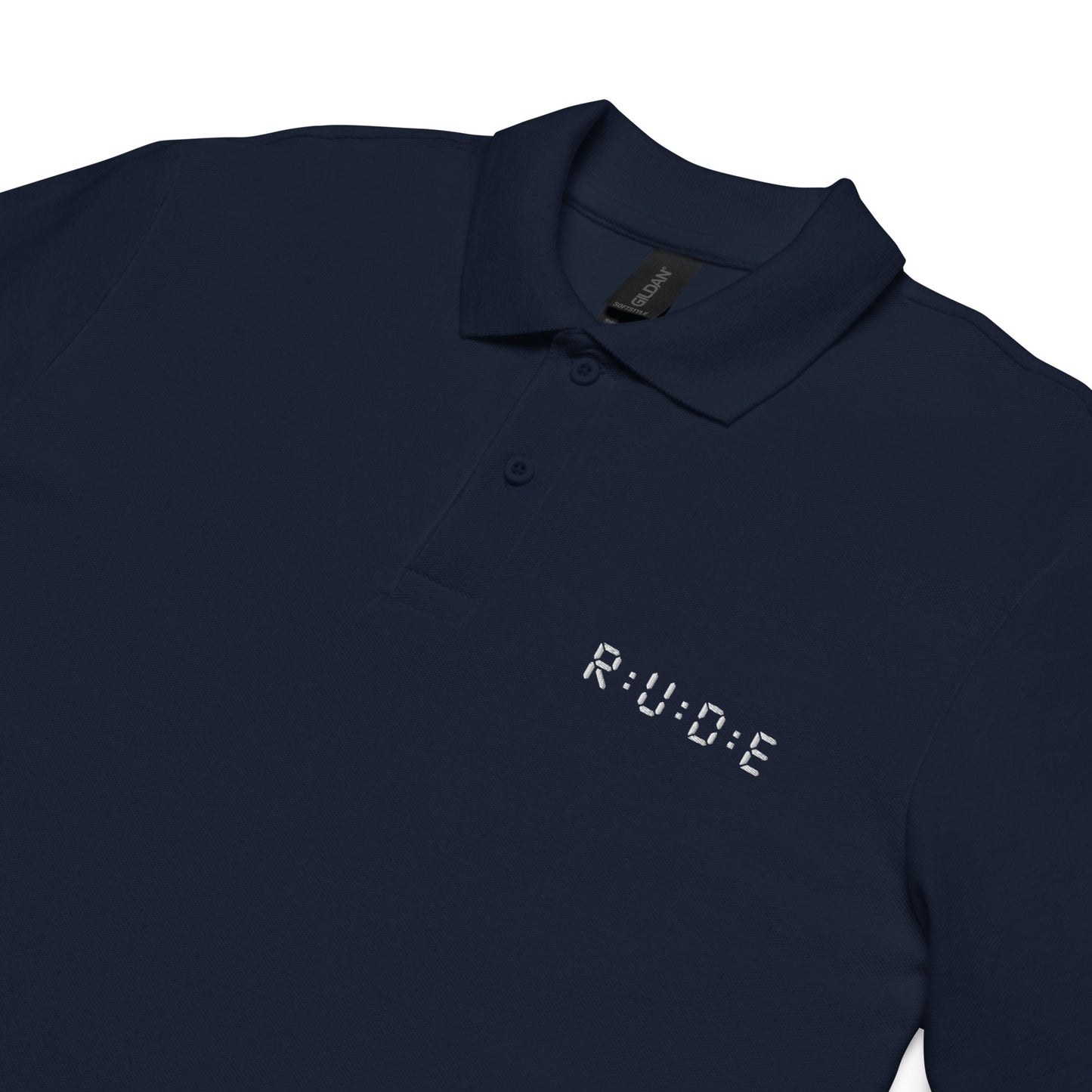 Unisex pique polo shirt in navy – premium streetwear polo | Rude Attire