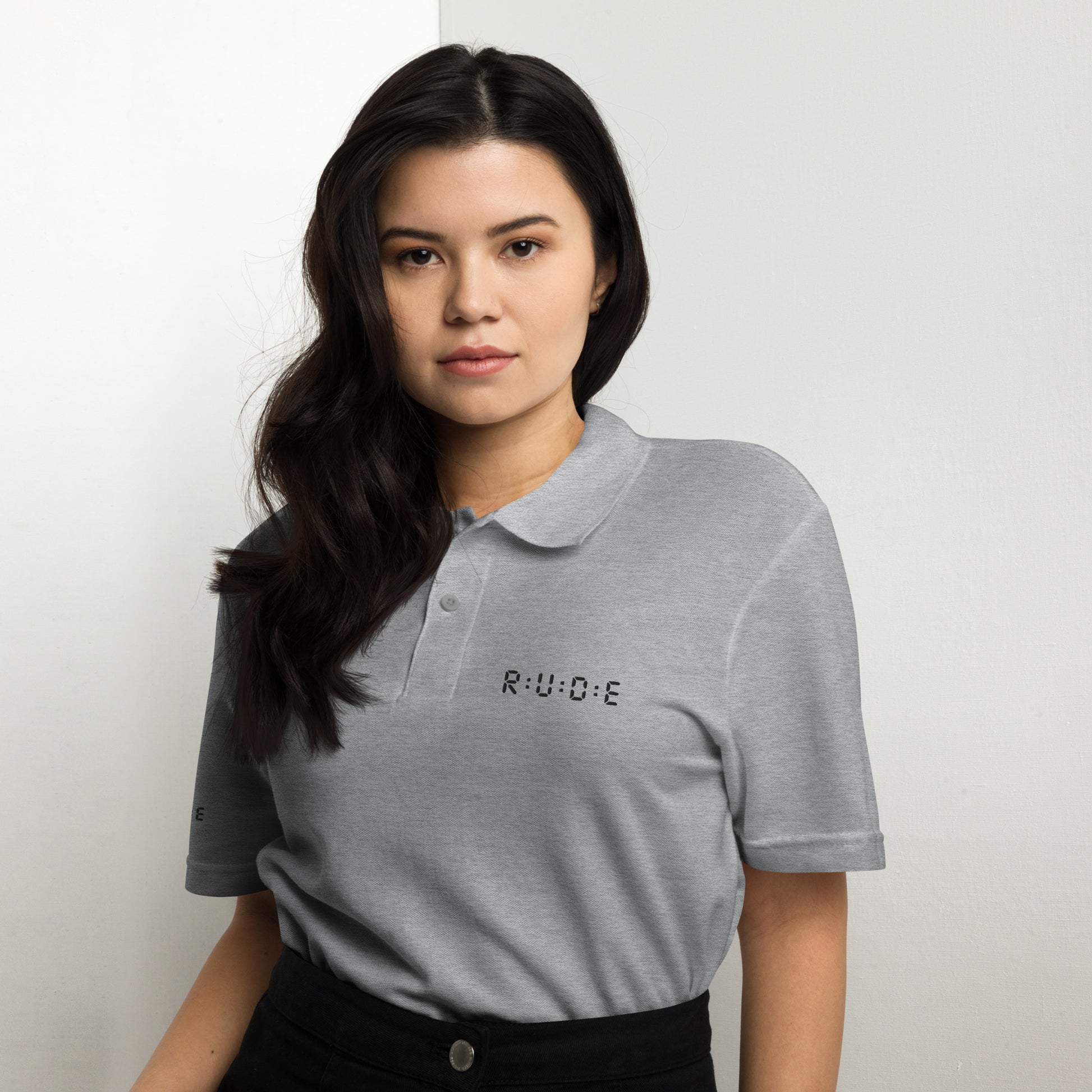 Unisex pique polo shirt in Grey – premium streetwear polo | Rude Attire