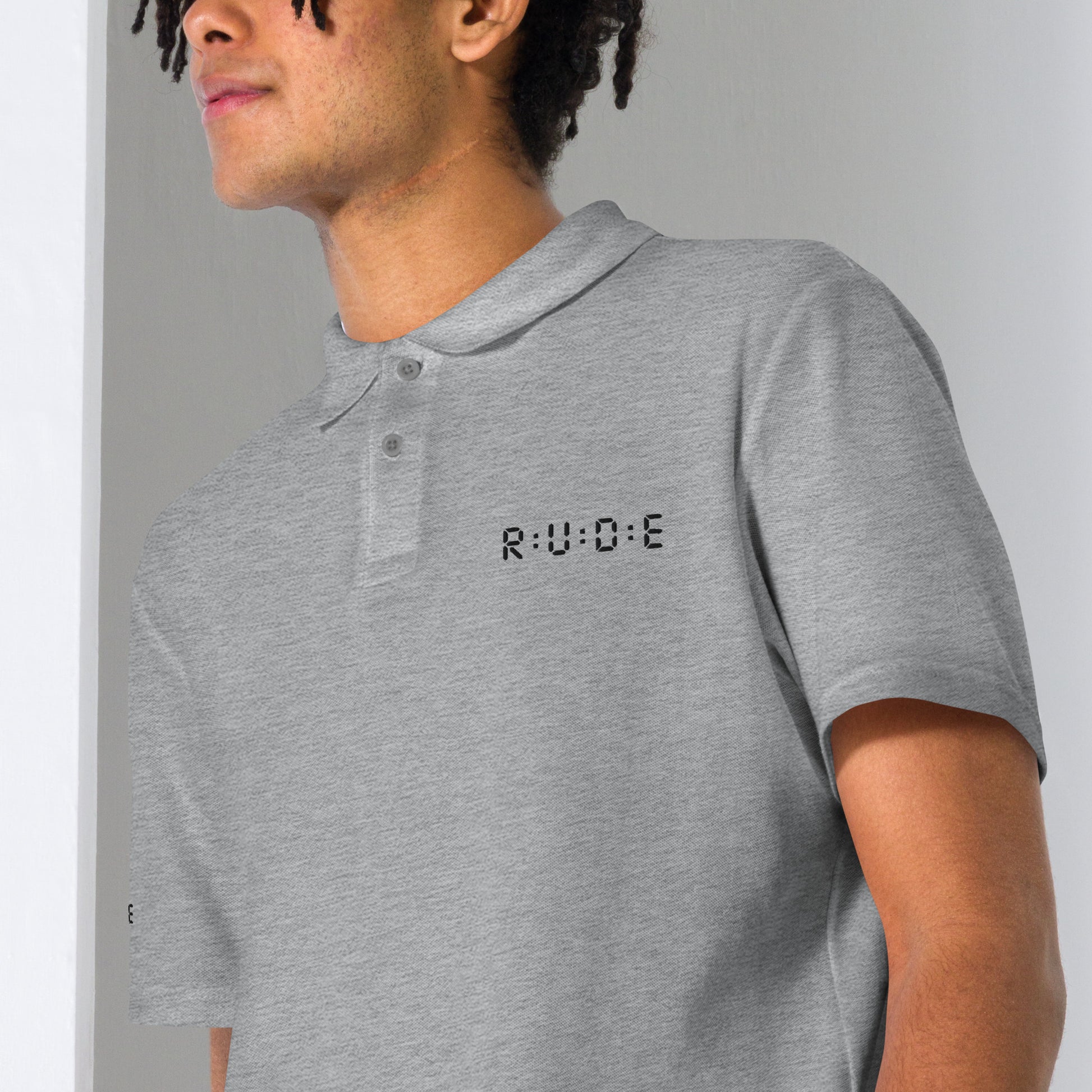 Unisex pique polo shirt in grey – premium streetwear polo | Rude Attire