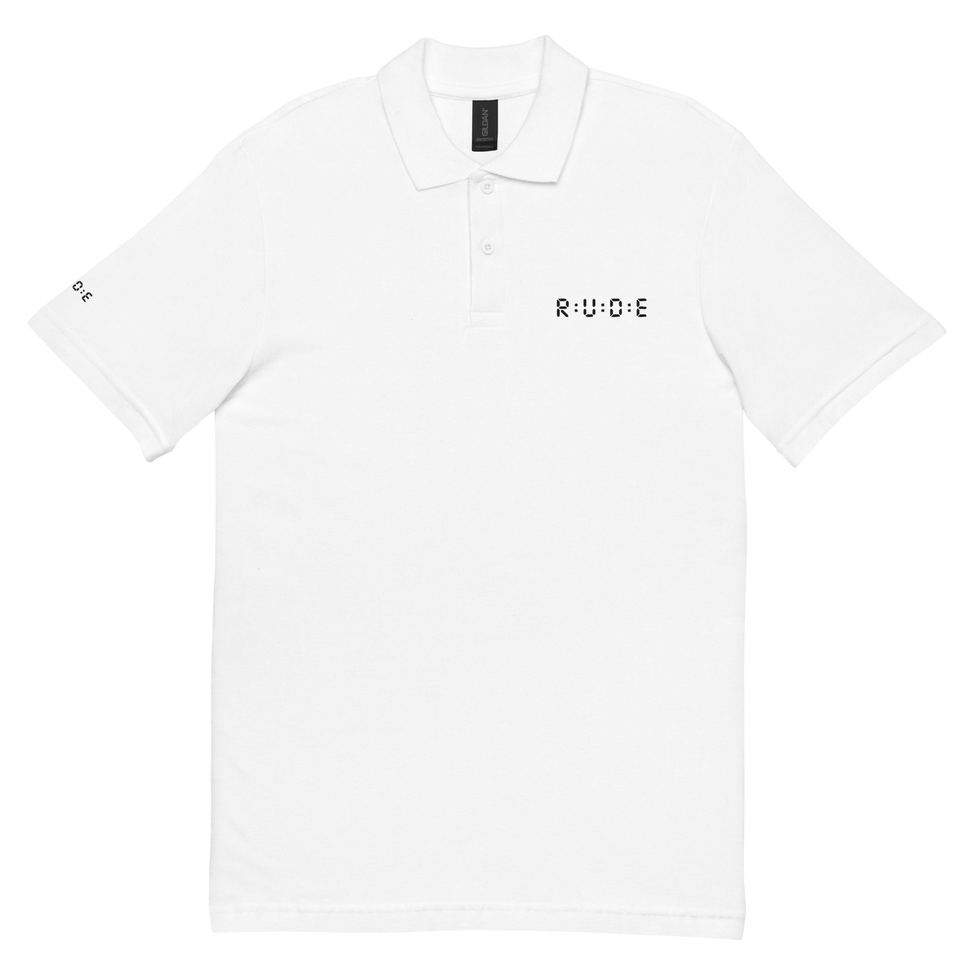 Unisex pique polo shirt in white – premium streetwear polo | Rude Attire