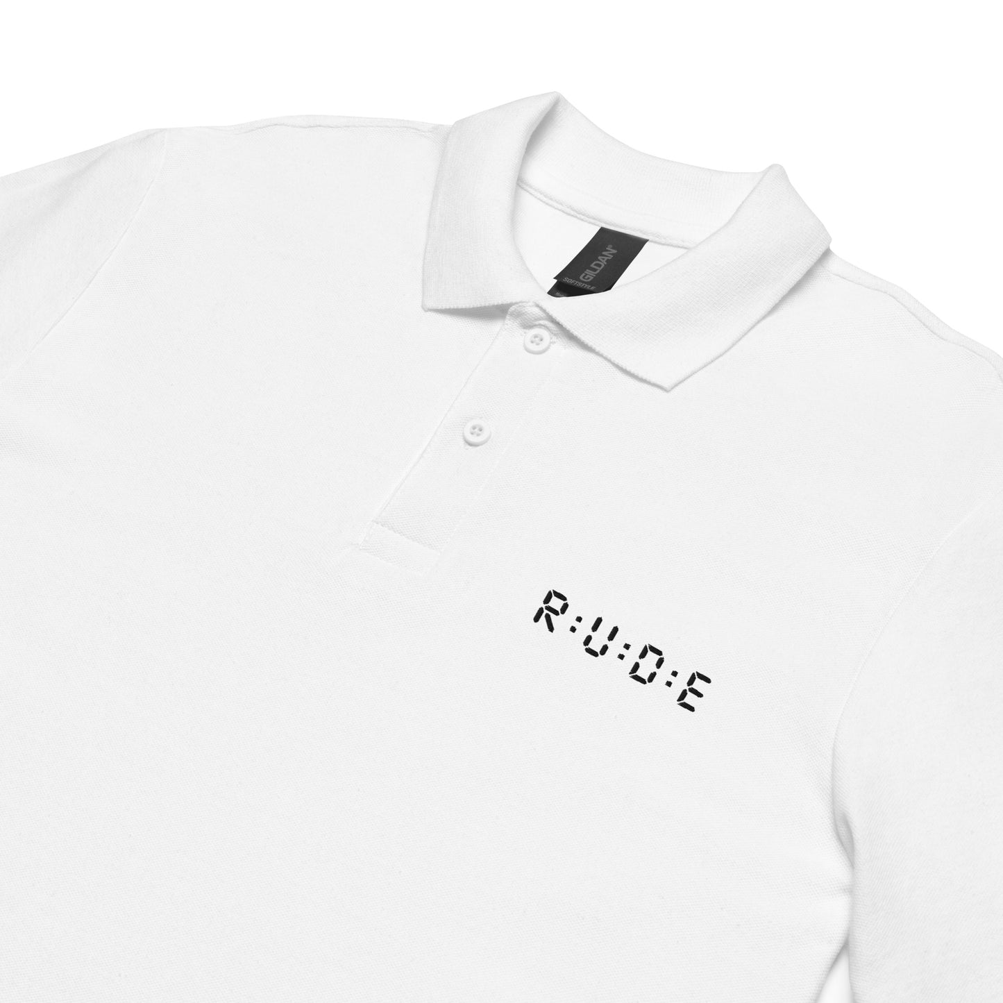 Unisex pique polo shirt in white – premium streetwear polo | Rude Attire