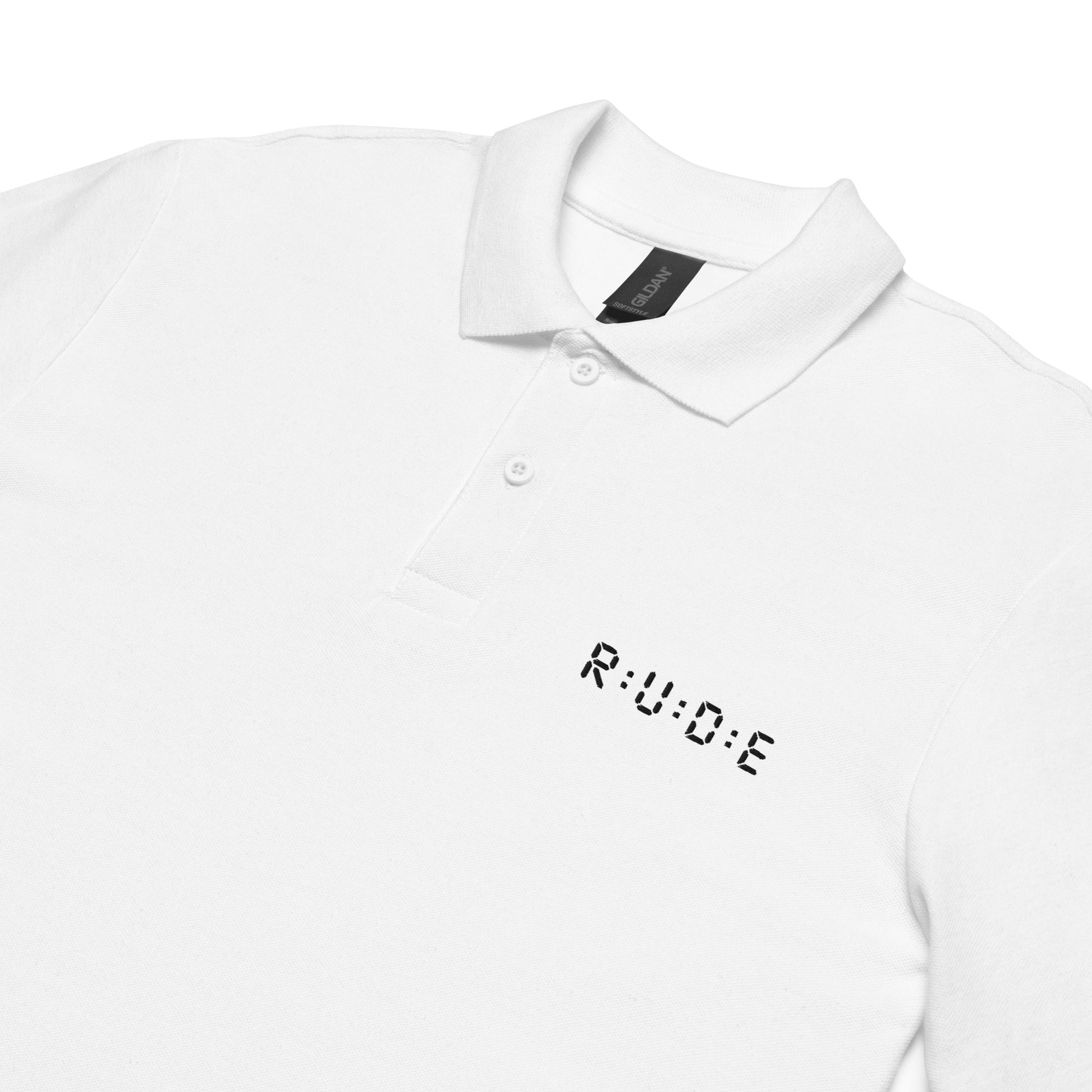 Unisex pique polo shirt in white – premium streetwear polo | Rude Attire