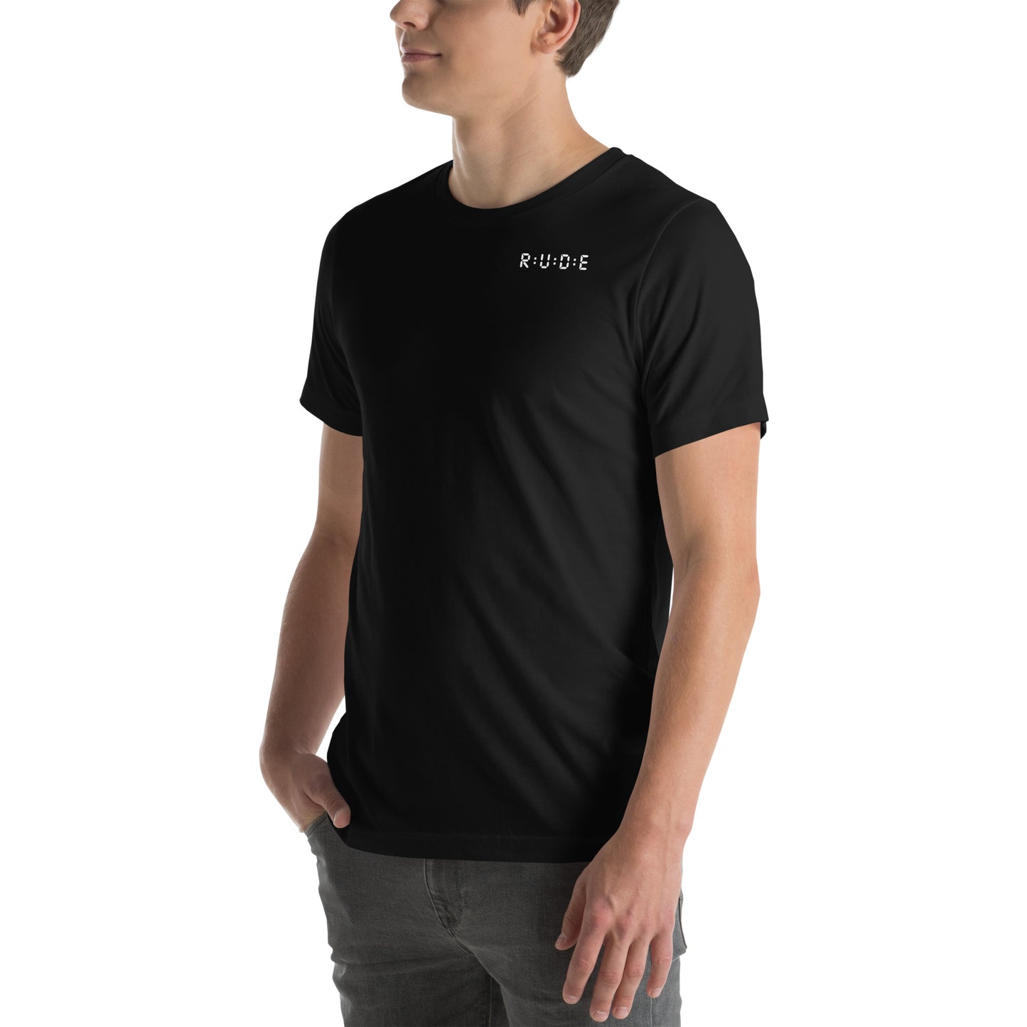Unisex t-shirt, 100% combed and ring-spun cotton. 142 gsm. Available in 8 colours (logo PRINTED to front, back and right sleeve).