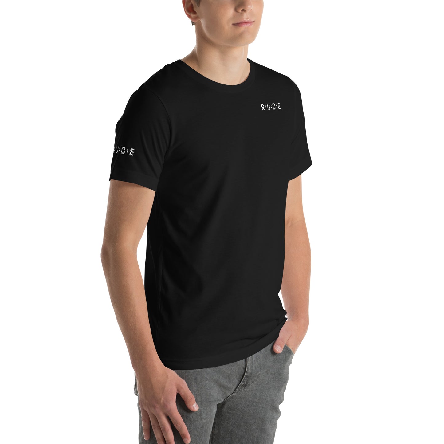 Unisex t-shirt, 100% combed and ring-spun cotton. 142 gsm. Available in 8 colours (logo PRINTED to front, back and right sleeve).