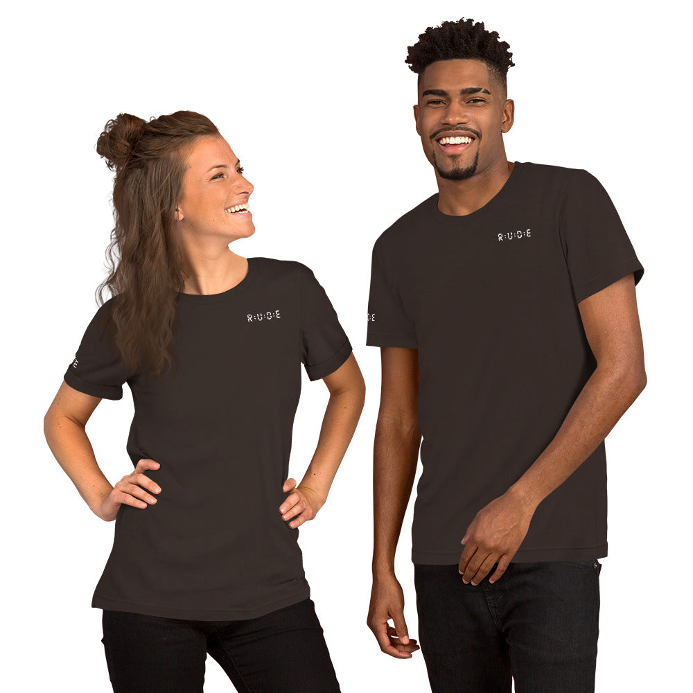 Unisex t-shirt, 100% combed and ring-spun cotton. 142 gsm. Available in 8 colours (logo PRINTED to front, back and right sleeve).