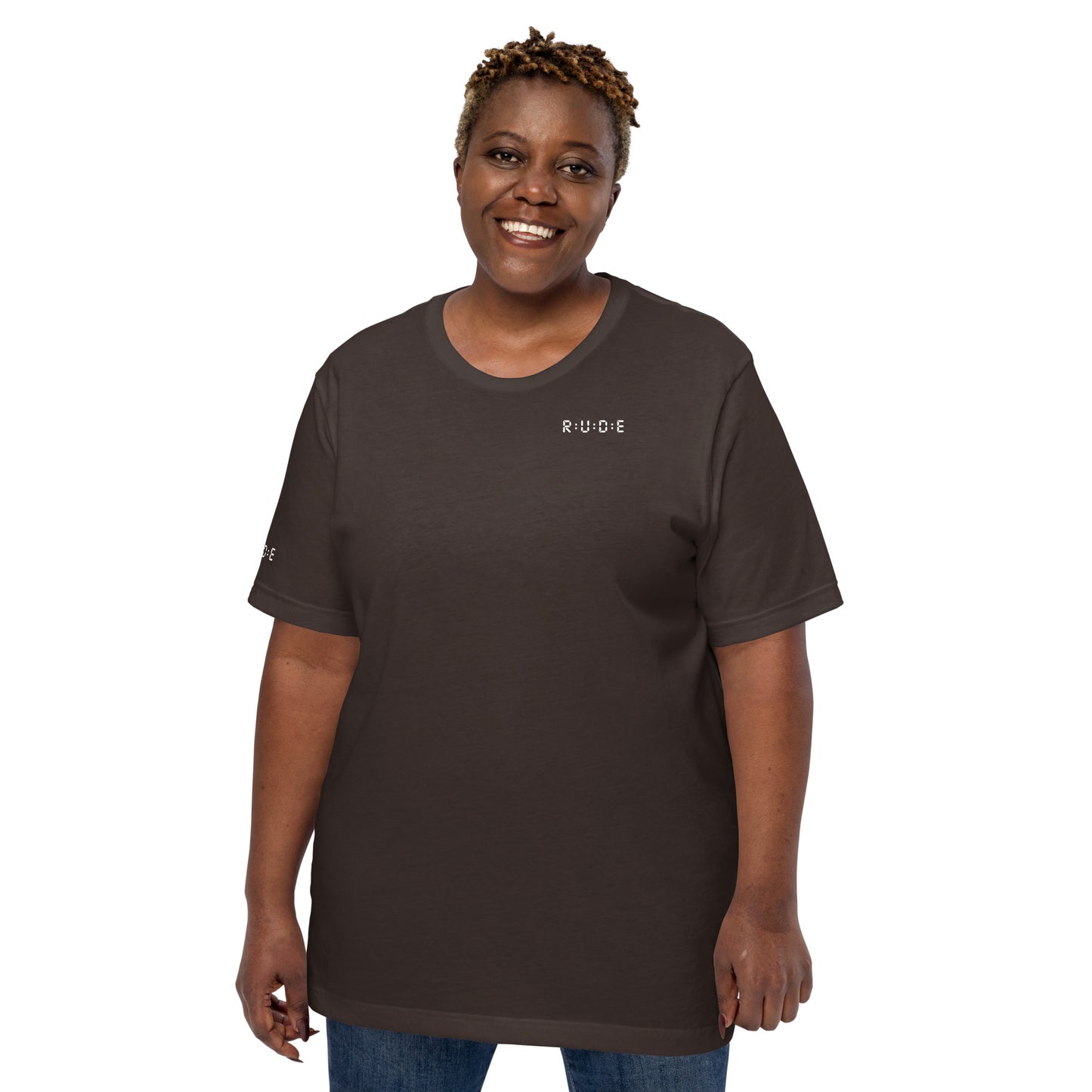 Unisex t-shirt, 100% combed and ring-spun cotton. 142 gsm. Available in 8 colours (logo PRINTED to front, back and right sleeve).