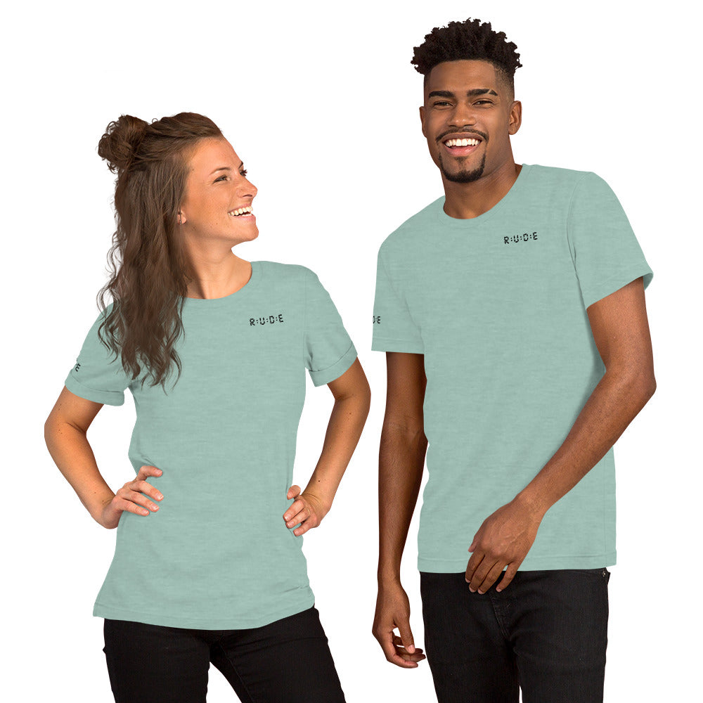 Unisex t-shirt, 100% combed and ring-spun cotton. 142 gsm. Available in 8 colours (logo PRINTED to front, back and right sleeve).
