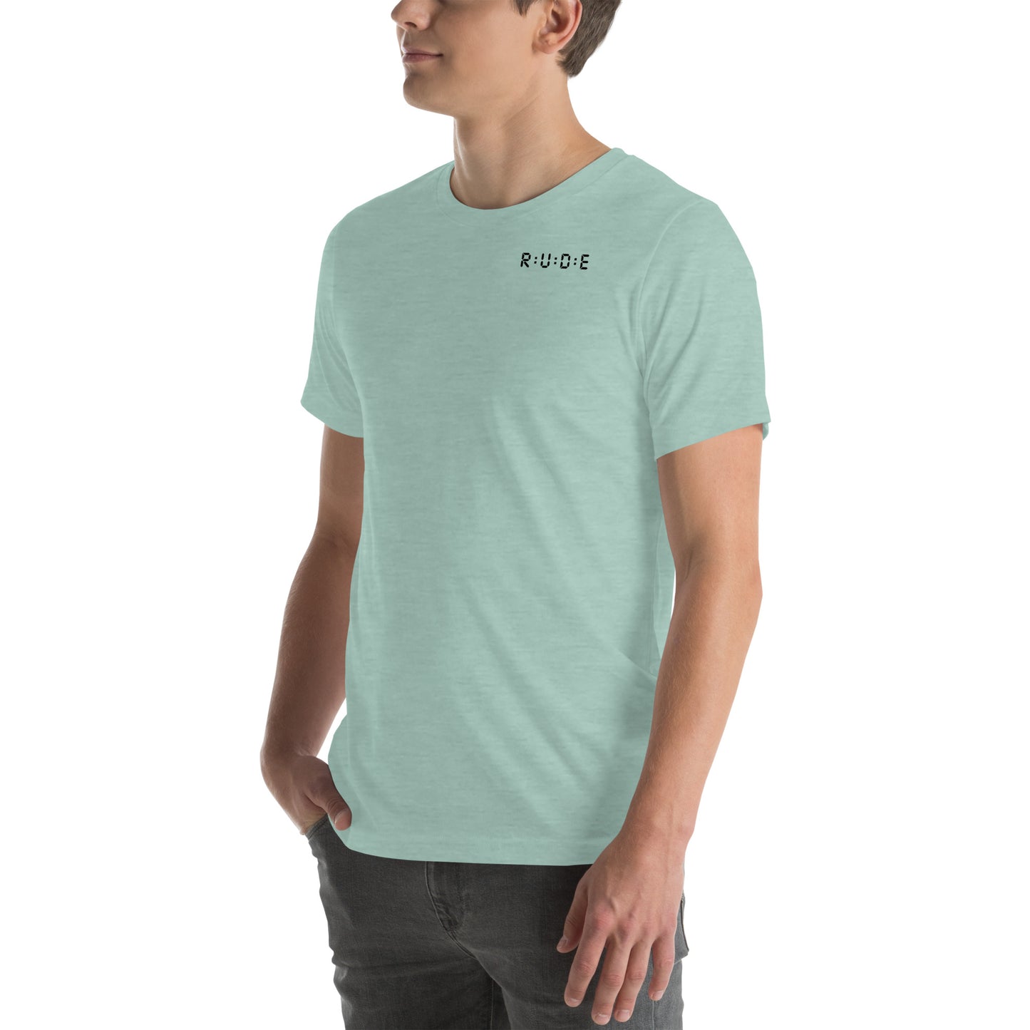 Unisex t-shirt, 100% combed and ring-spun cotton. 142 gsm. Available in 8 colours (logo PRINTED to front, back and right sleeve).