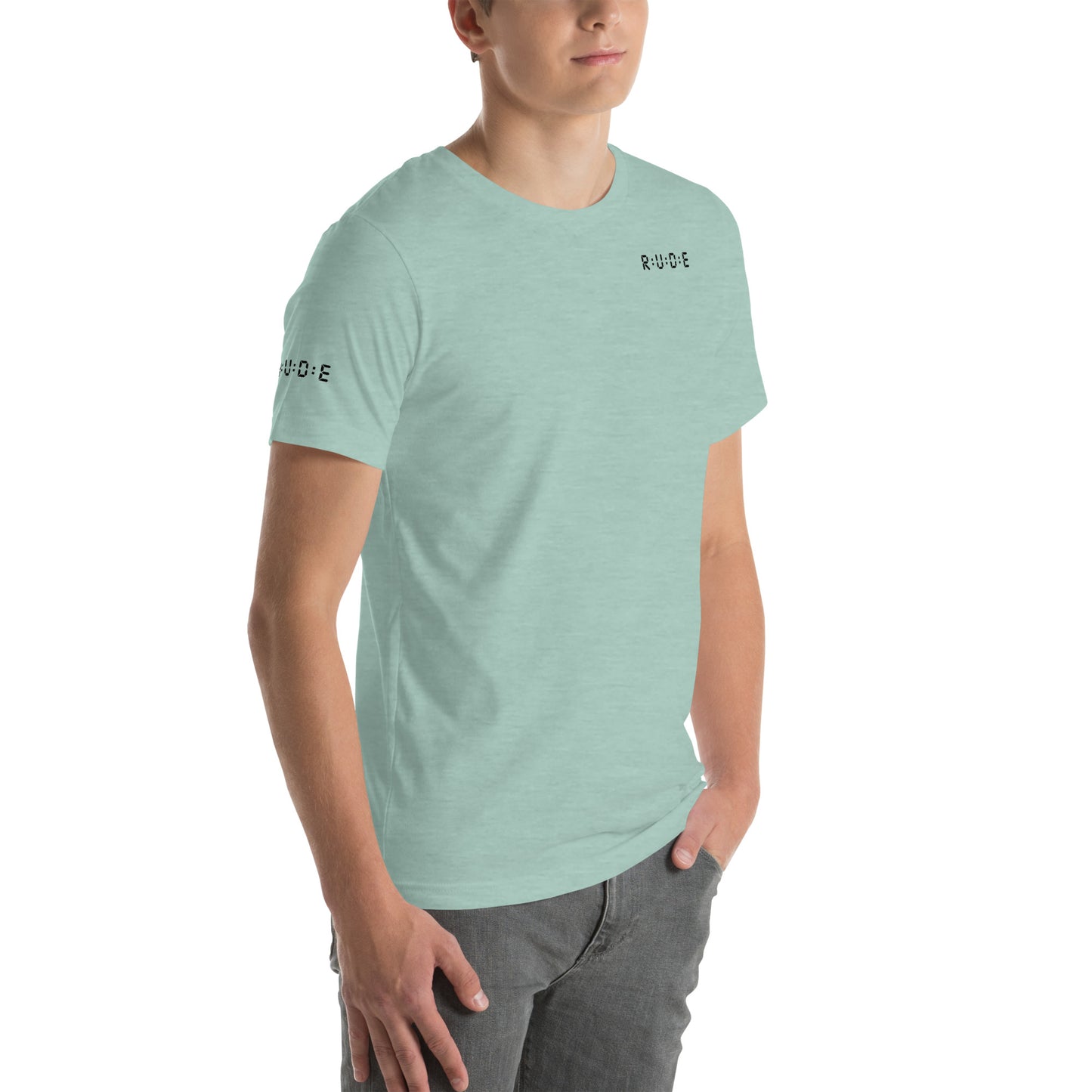 Unisex t-shirt, 100% combed and ring-spun cotton. 142 gsm. Available in 8 colours (logo PRINTED to front, back and right sleeve).