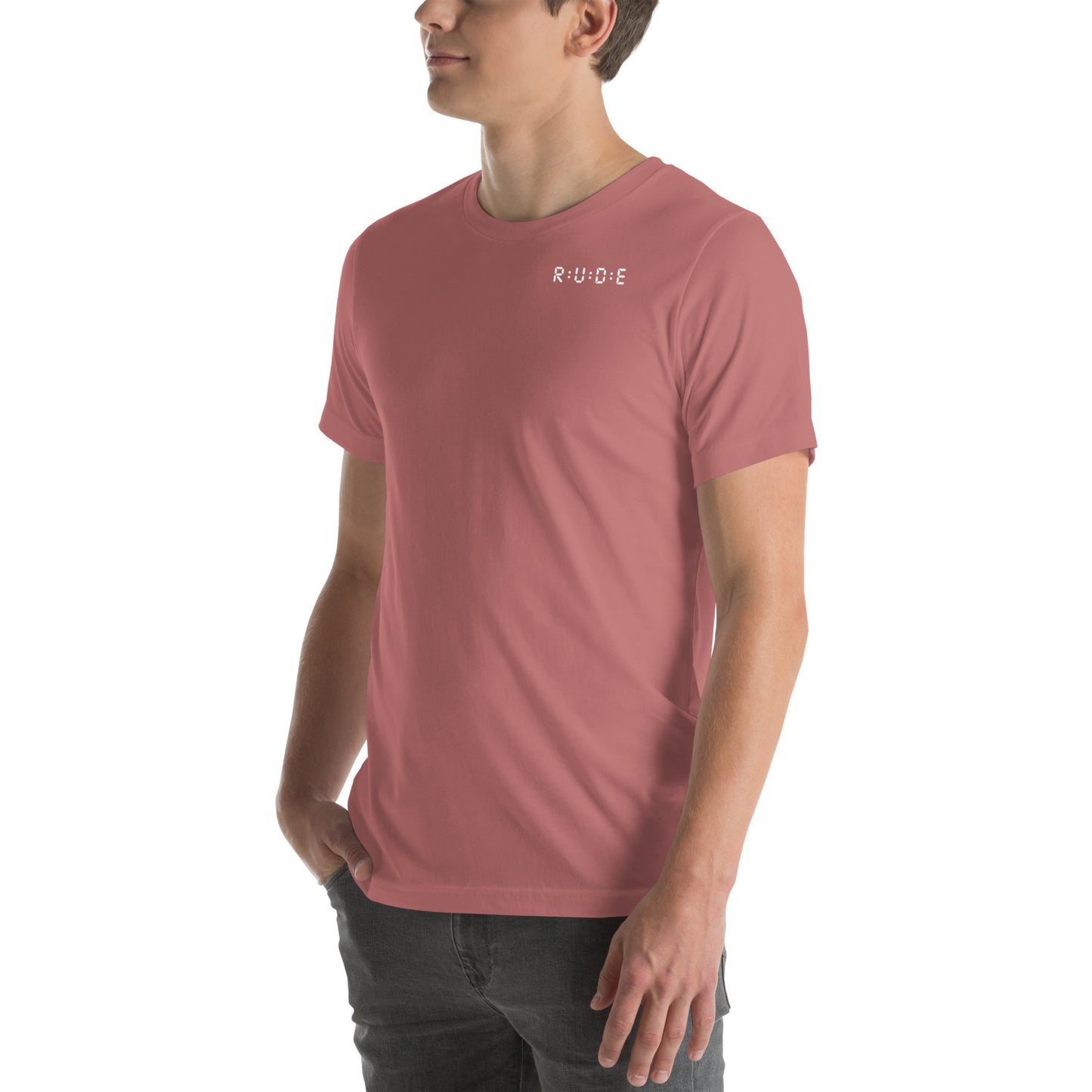 Unisex t-shirt, 100% combed and ring-spun cotton. 142 gsm. Available in 8 colours (logo PRINTED to front, back and right sleeve).