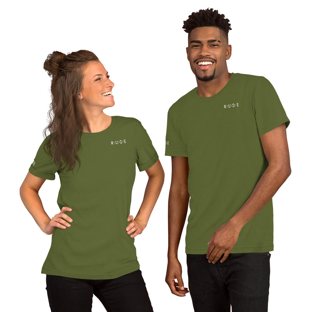 Unisex t-shirt, 100% combed and ring-spun cotton. 142 gsm. Available in 8 colours (logo PRINTED to front, back and right sleeve).