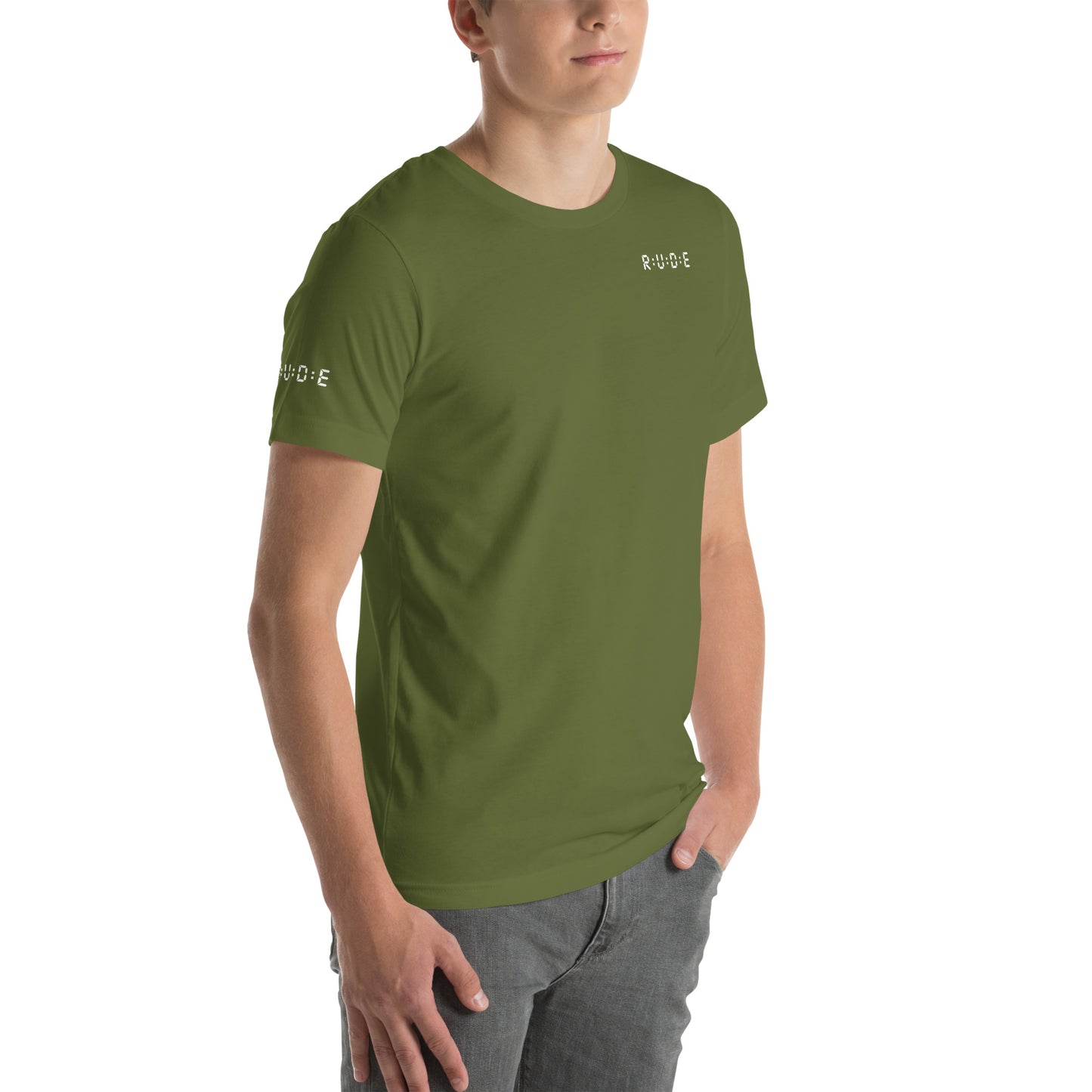 Unisex t-shirt, 100% combed and ring-spun cotton. 142 gsm. Available in 8 colours (logo PRINTED to front, back and right sleeve).