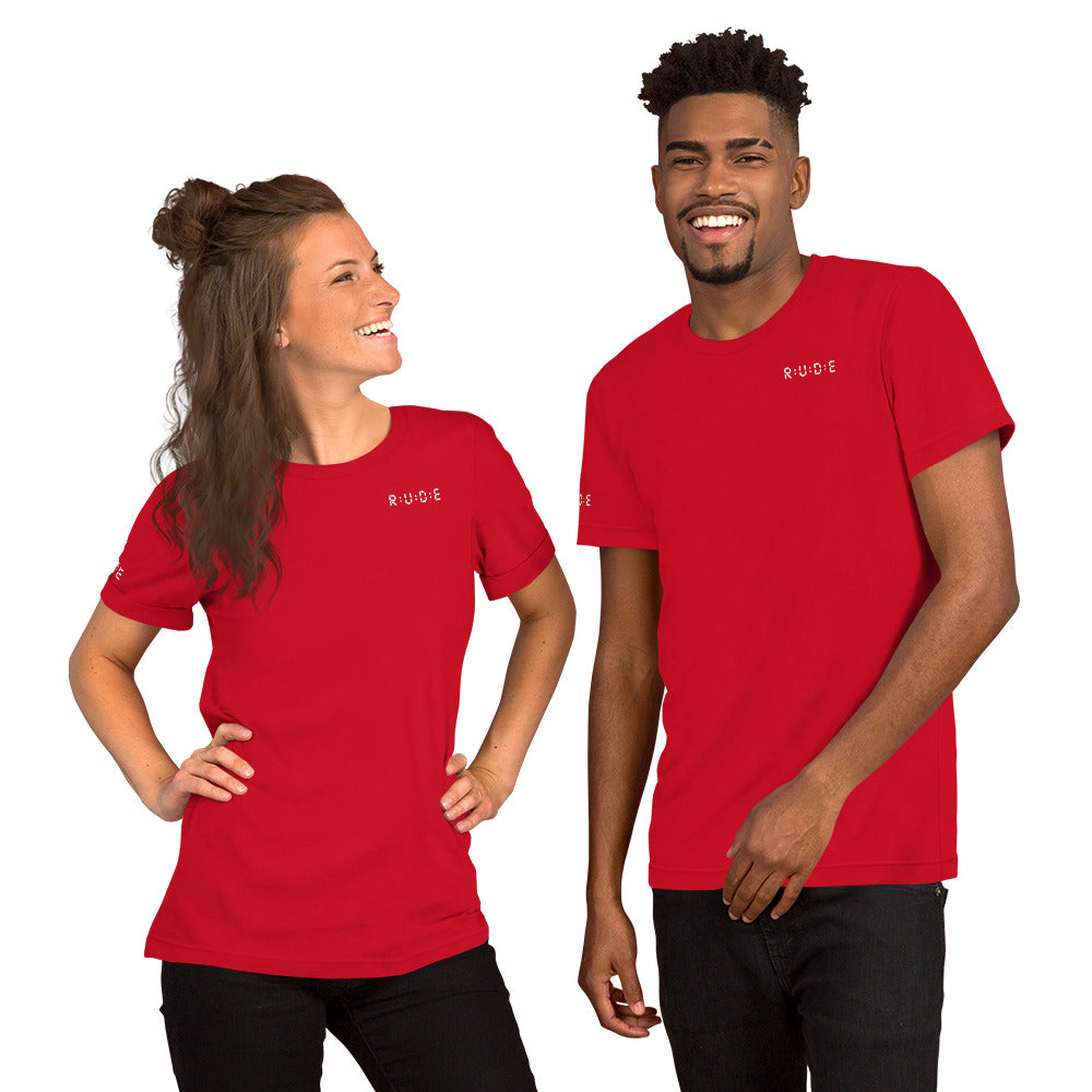 Unisex t-shirt, 100% combed and ring-spun cotton. 142 gsm. Available in 8 colours (logo PRINTED to front, back and right sleeve).