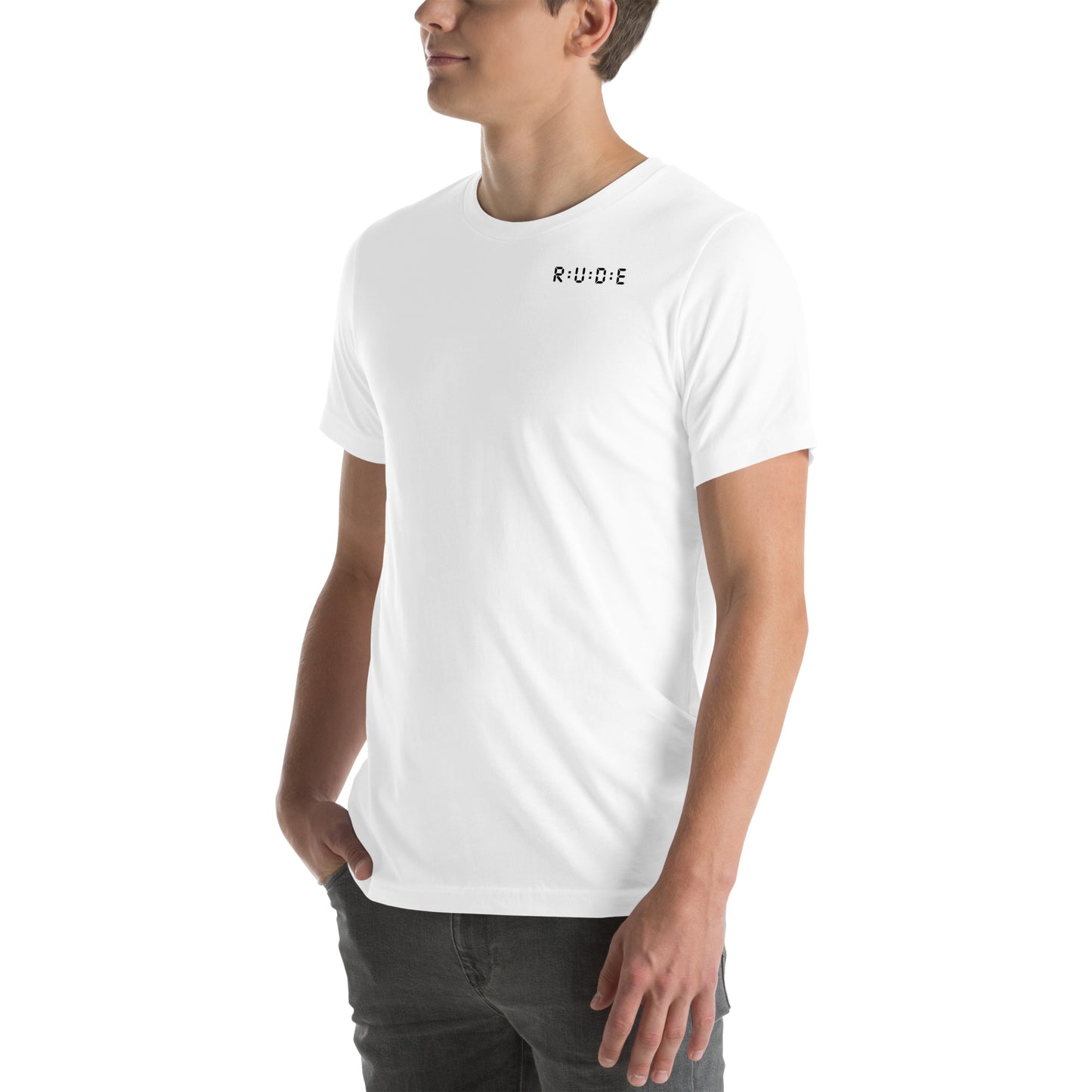 Unisex t-shirt, 100% combed and ring-spun cotton. 142 gsm. Available in 8 colours (logo PRINTED to front, back and right sleeve).
