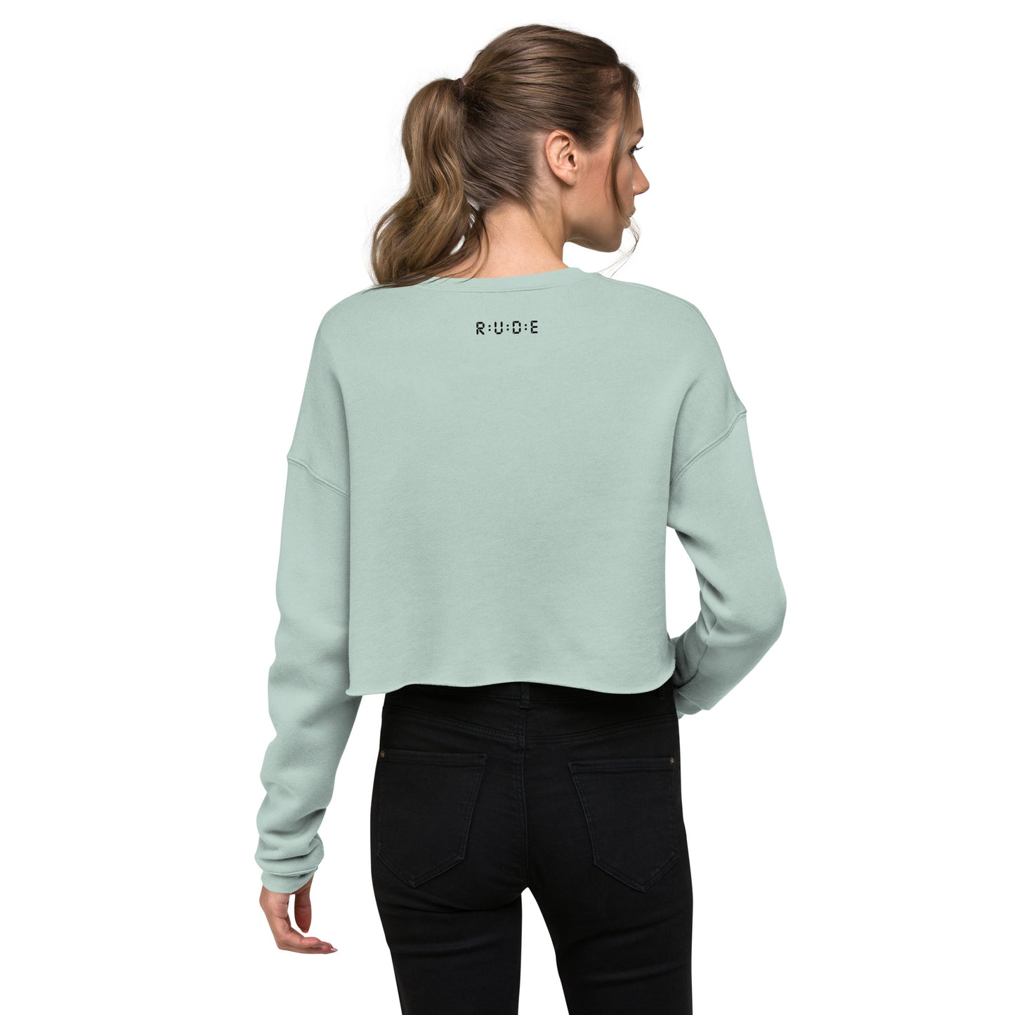 Crop Sweatshirt with Embroidered Logo.