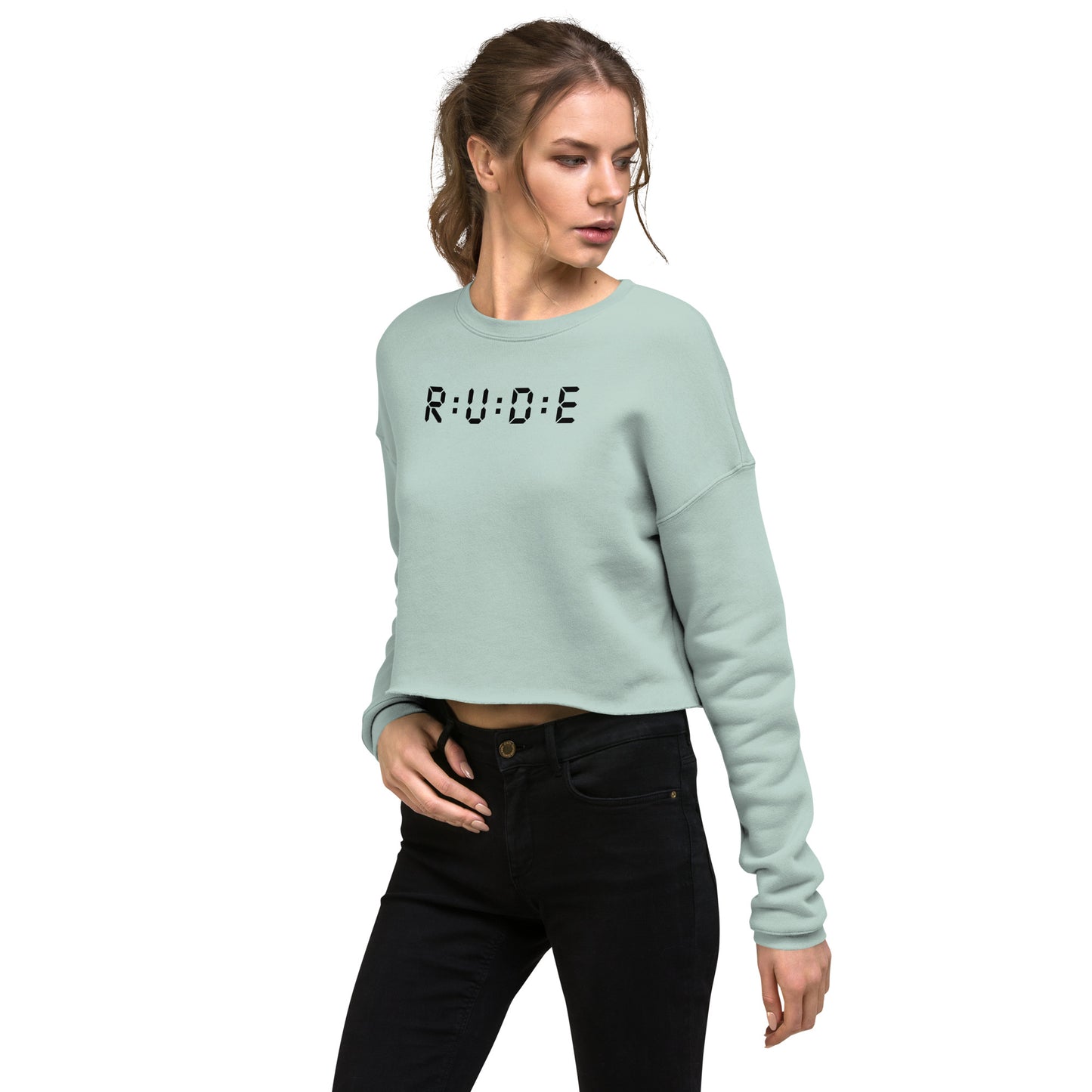 Crop Sweatshirt with Embroidered Logo.