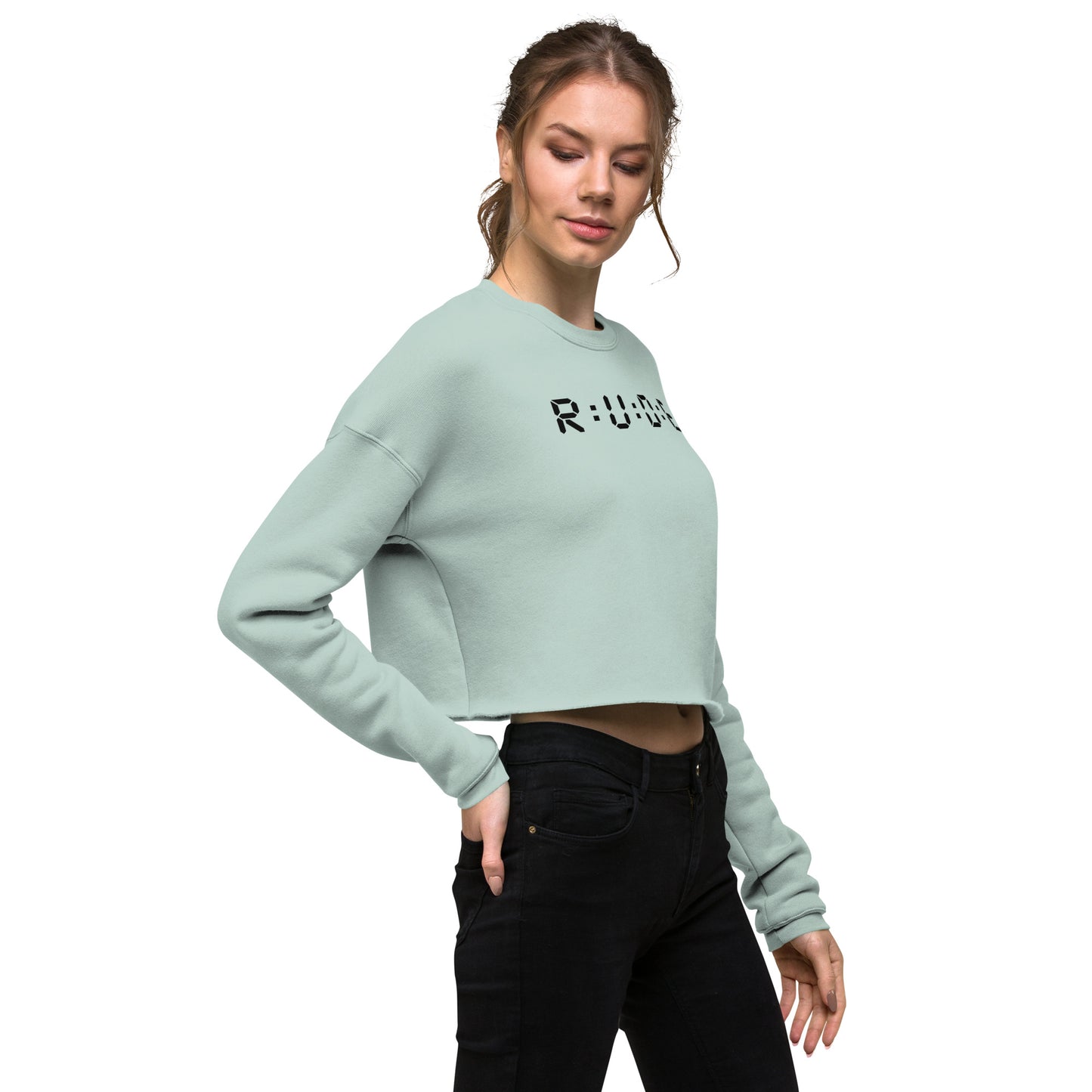 Crop Sweatshirt with Embroidered Logo.