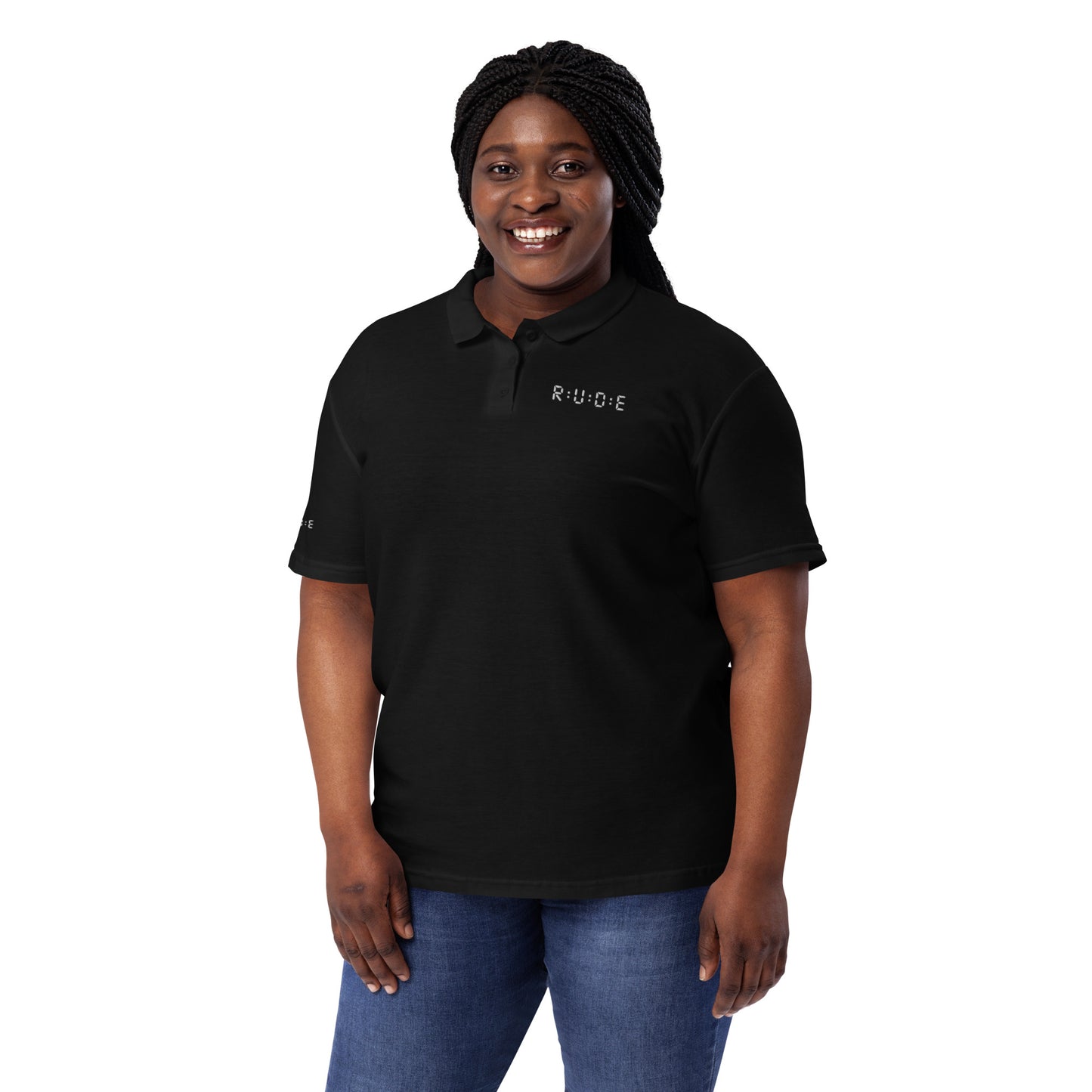 Women's pique polo shirt in black – premium streetwear polo | Rude Attire