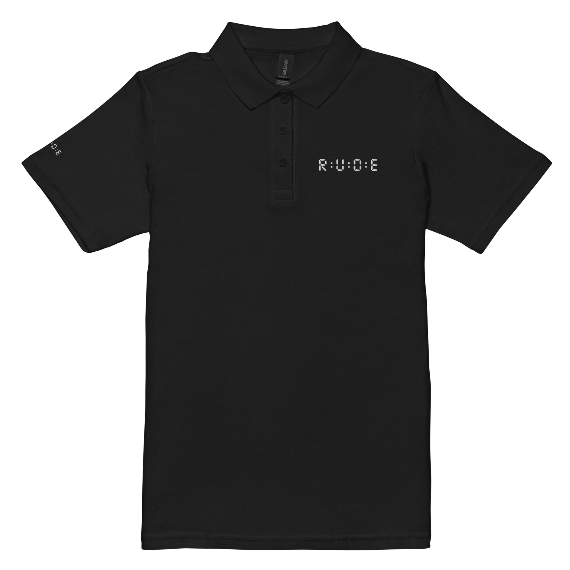 Women's pique polo shirt in black – premium streetwear polo | Rude Attire