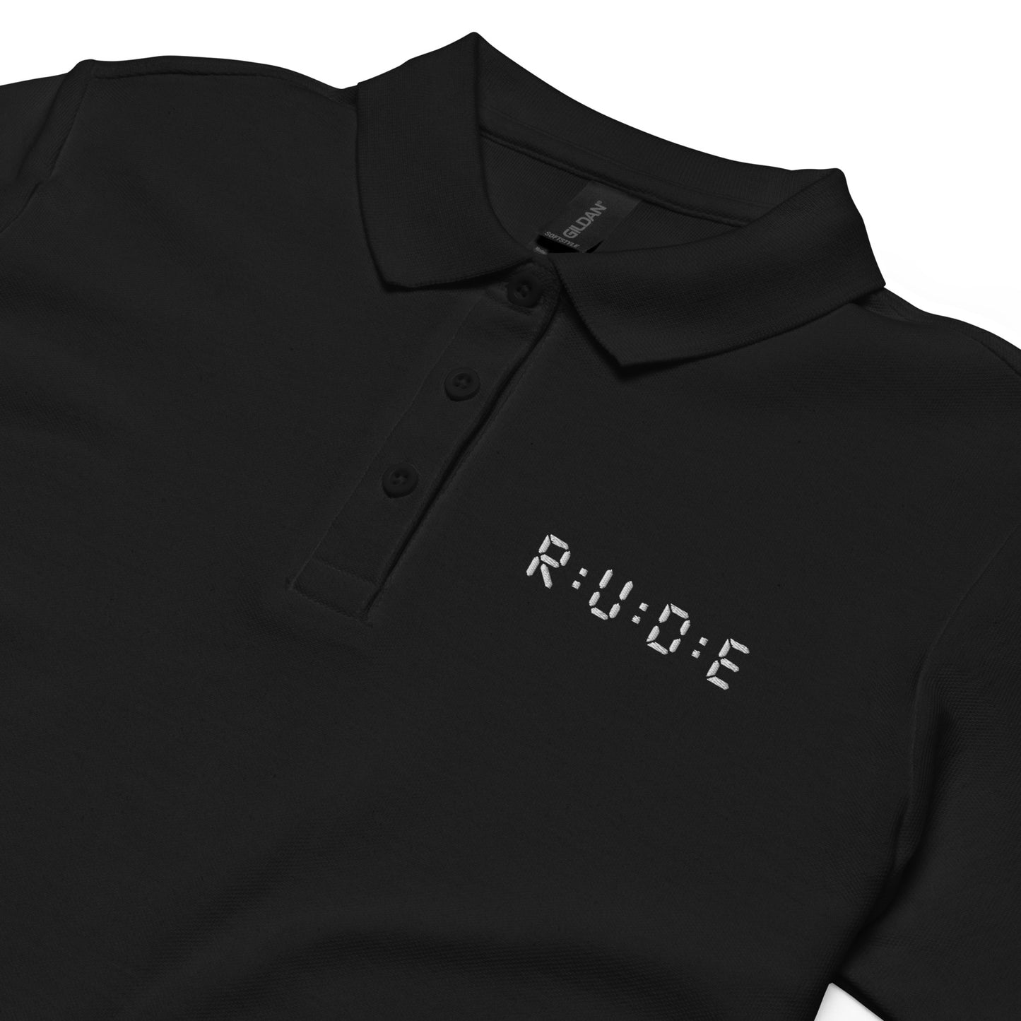 Women's pique polo shirt in black – premium streetwear polo | Rude Attire