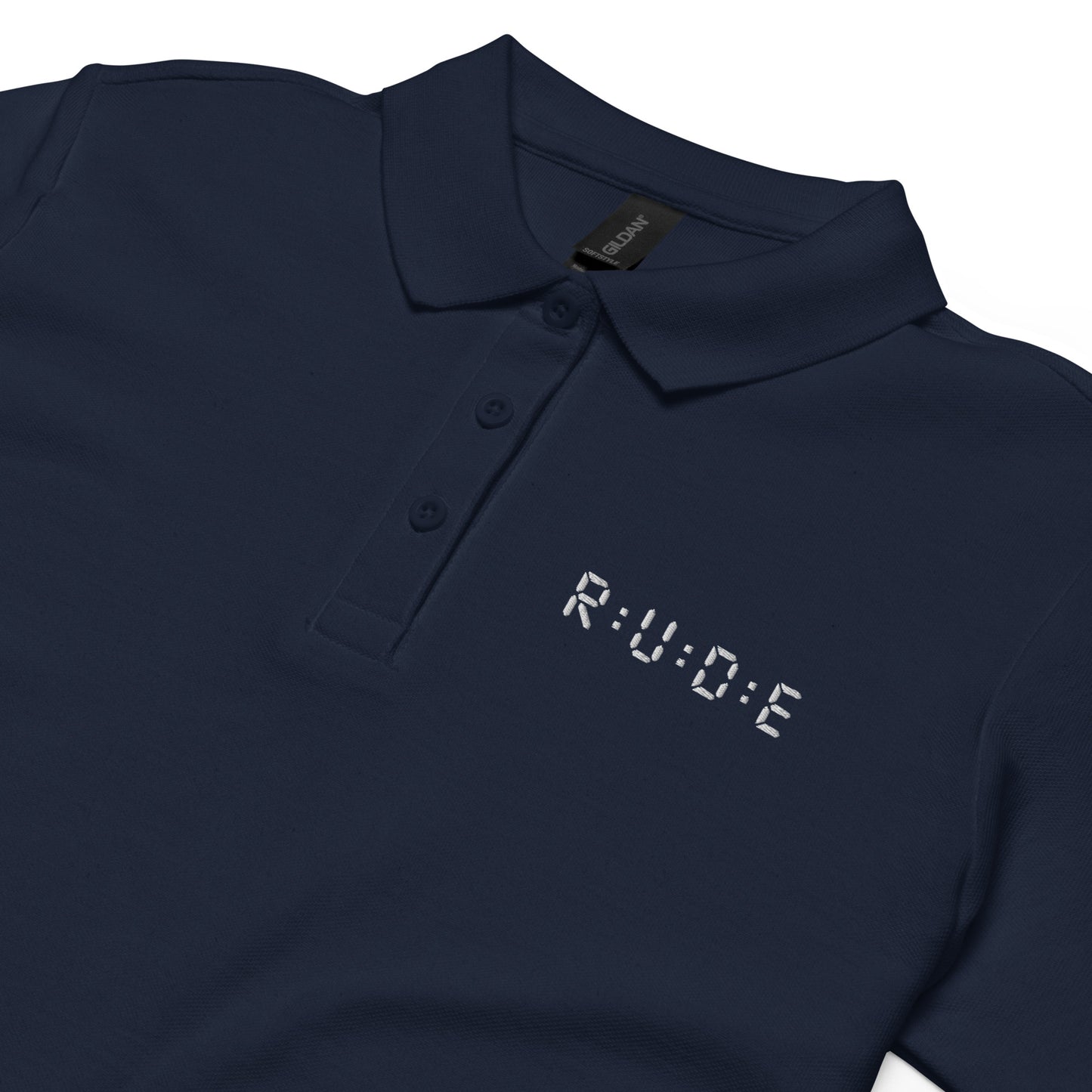 Women's pique polo shirt in navy – premium streetwear polo | Rude Attire