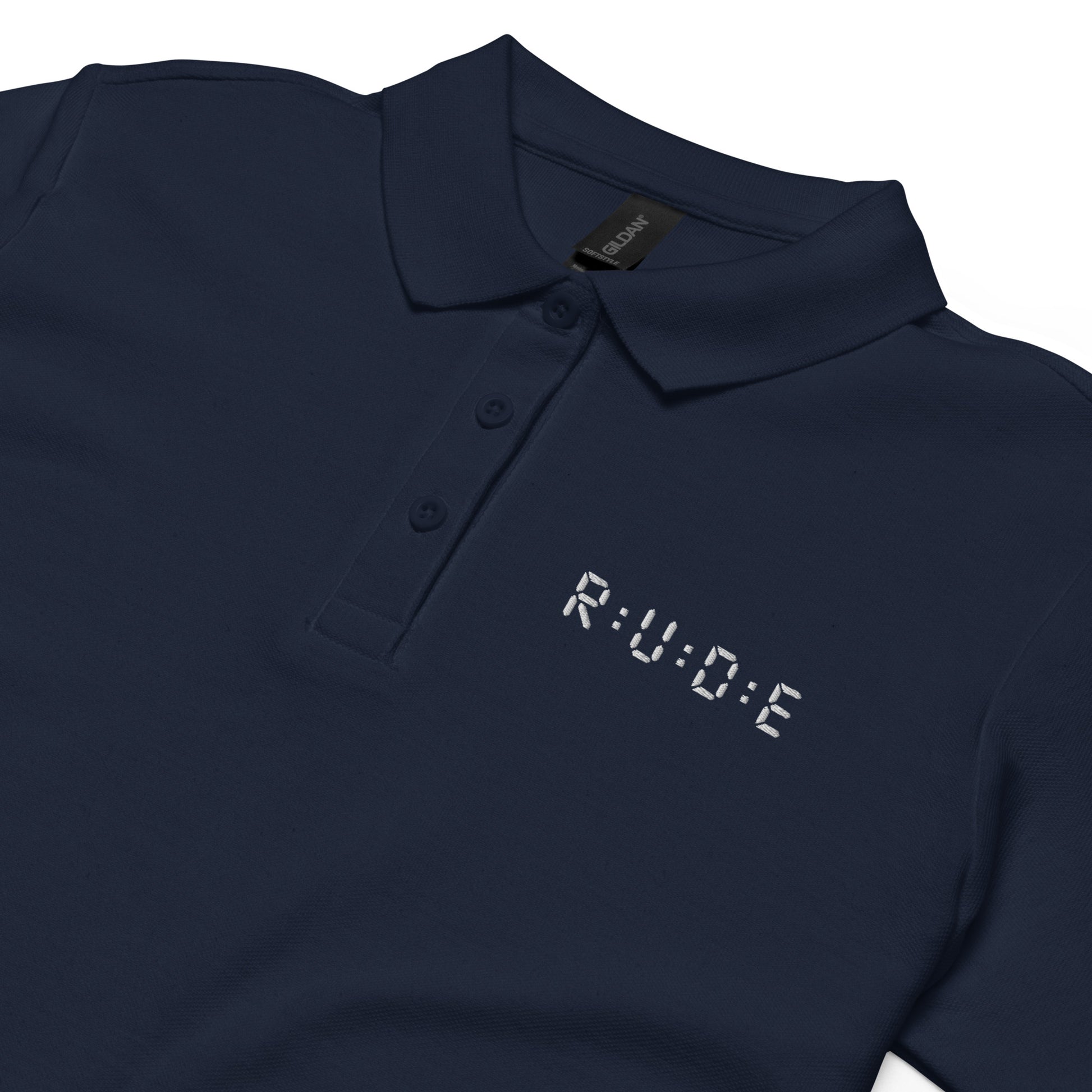 Women's pique polo shirt in navy – premium streetwear polo | Rude Attire